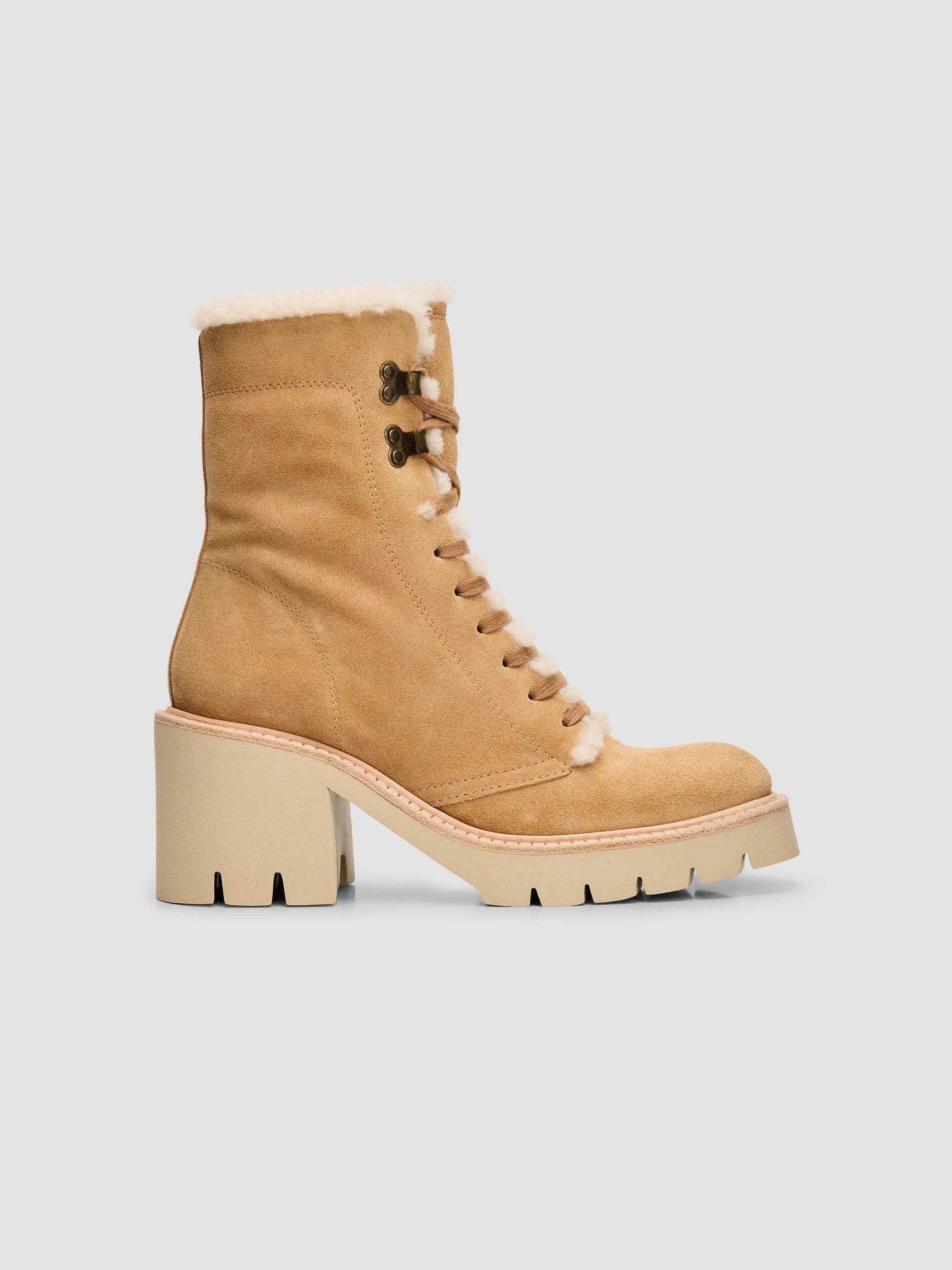 Pedro Garcia Women's Zineta 65MM Shearling-Lined Leather Boots - Dijon Velour - Size 8.5