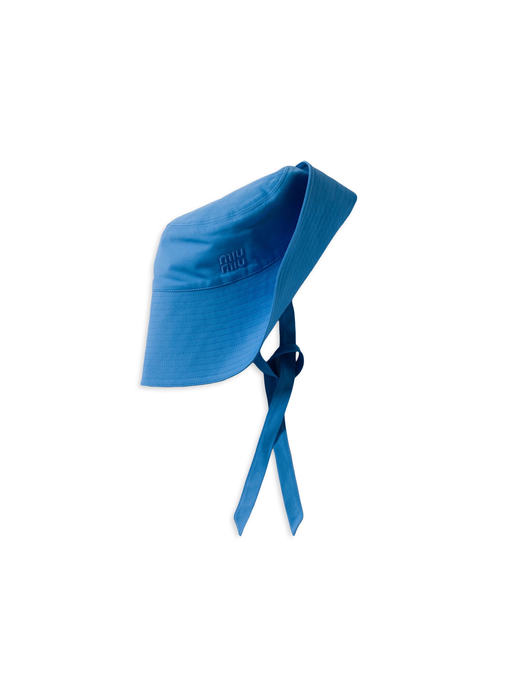 Miu Miu Women's Wide-Brimmed Poplin Bucket Hat - Blue