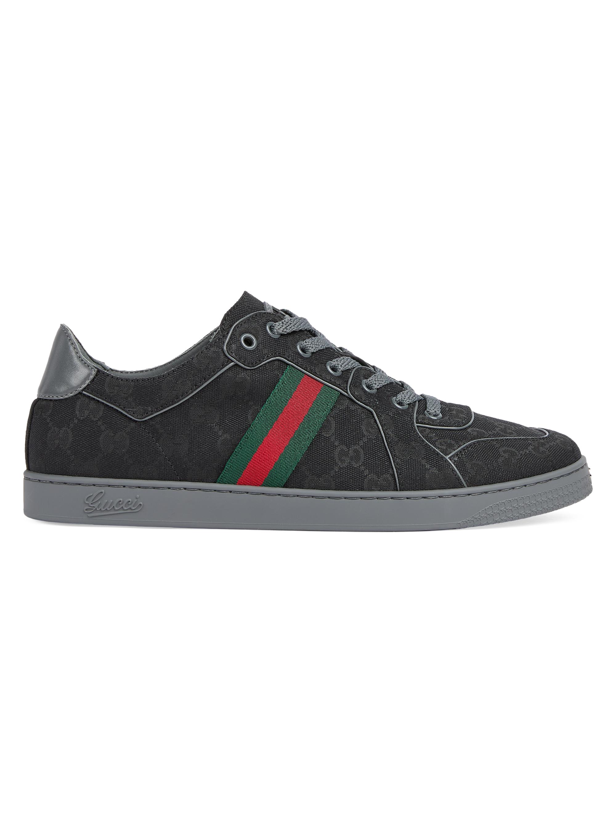 Gucci Men's Coda Monogram Low-Top Sneakers - Black