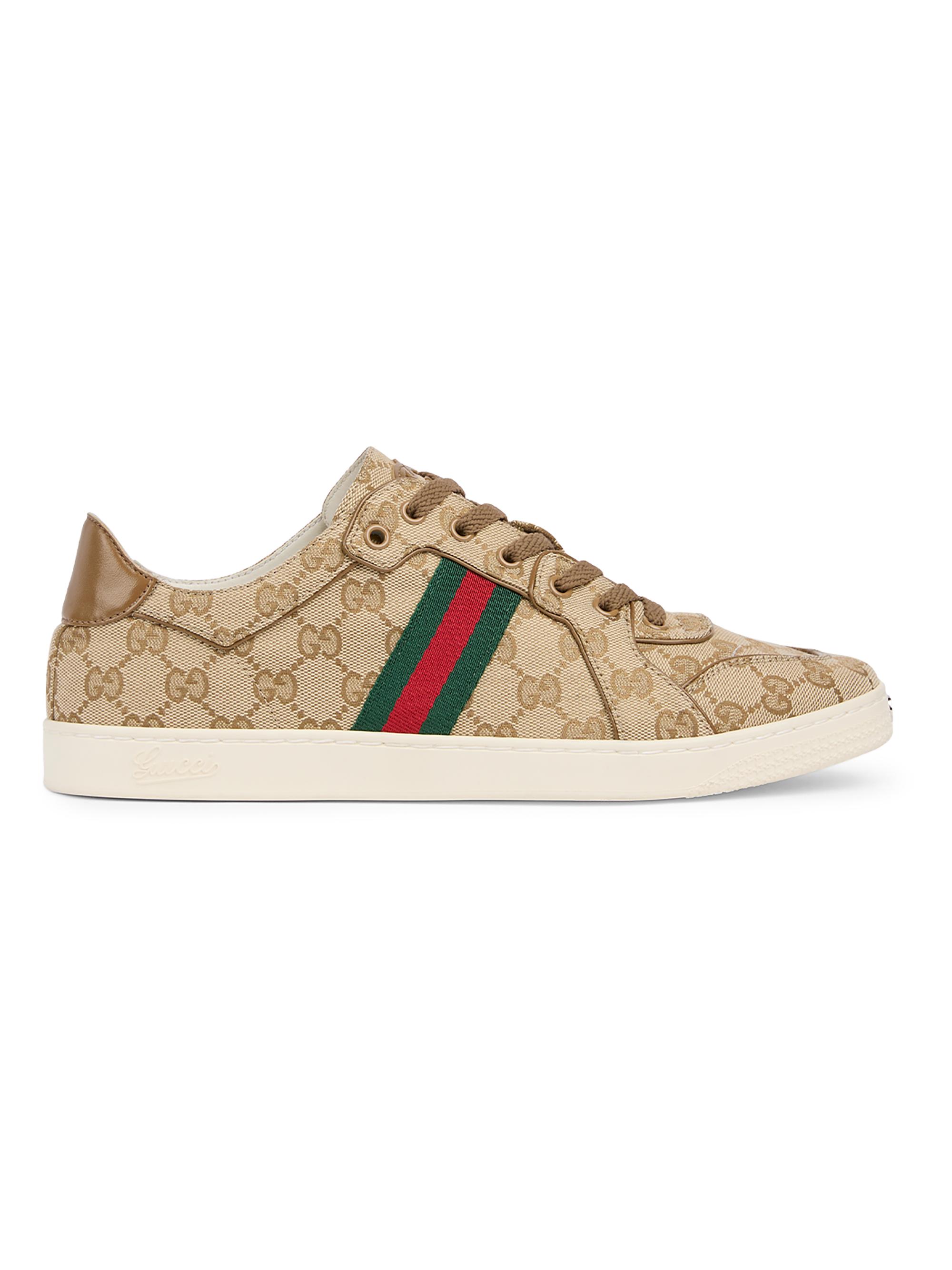 Gucci Men's Coda Monogram Low-Top Sneakers - Rope Beige