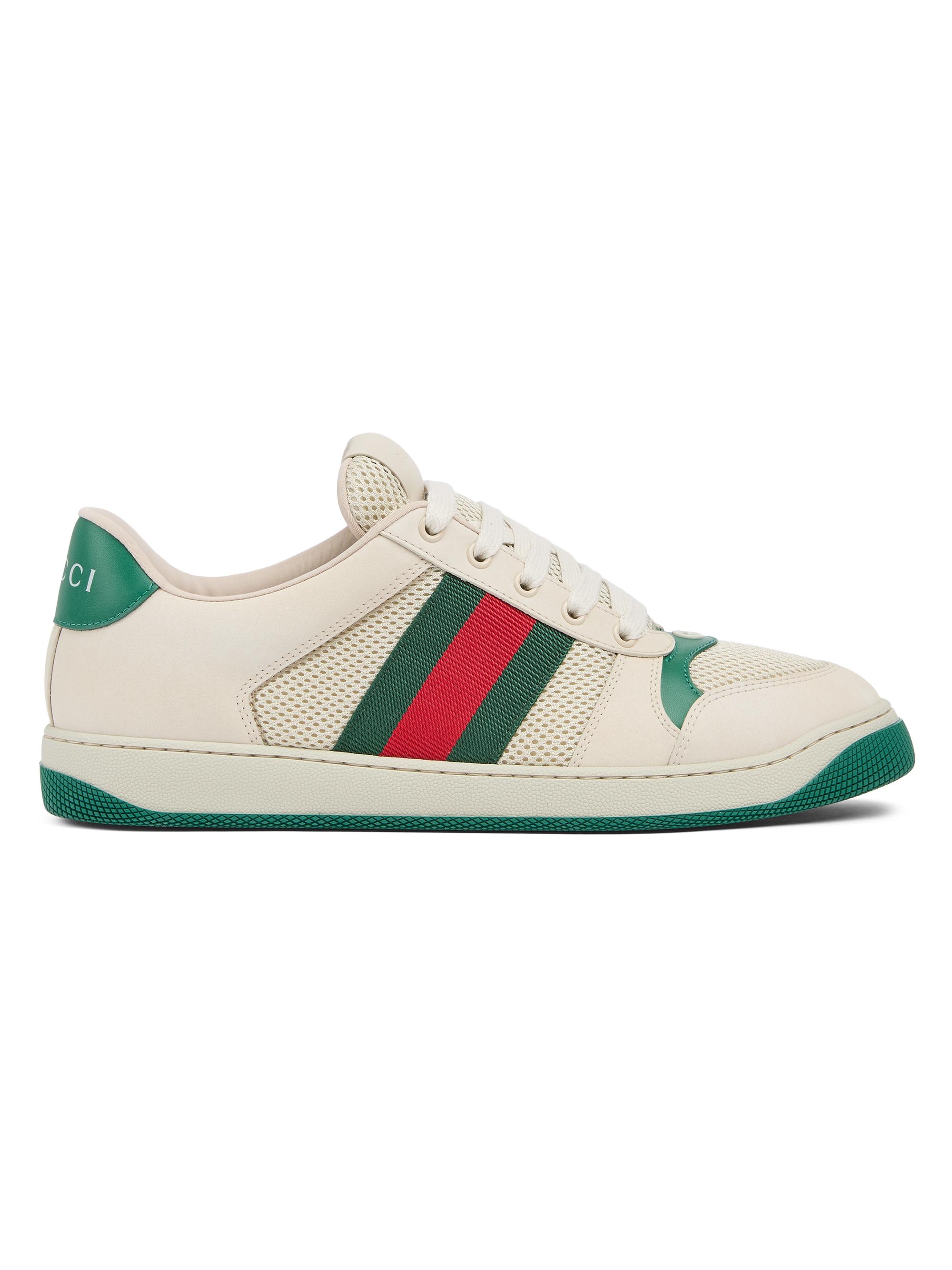 Gucci Men's Screener Leather & Mesh Low-Top Sneakers - Sand