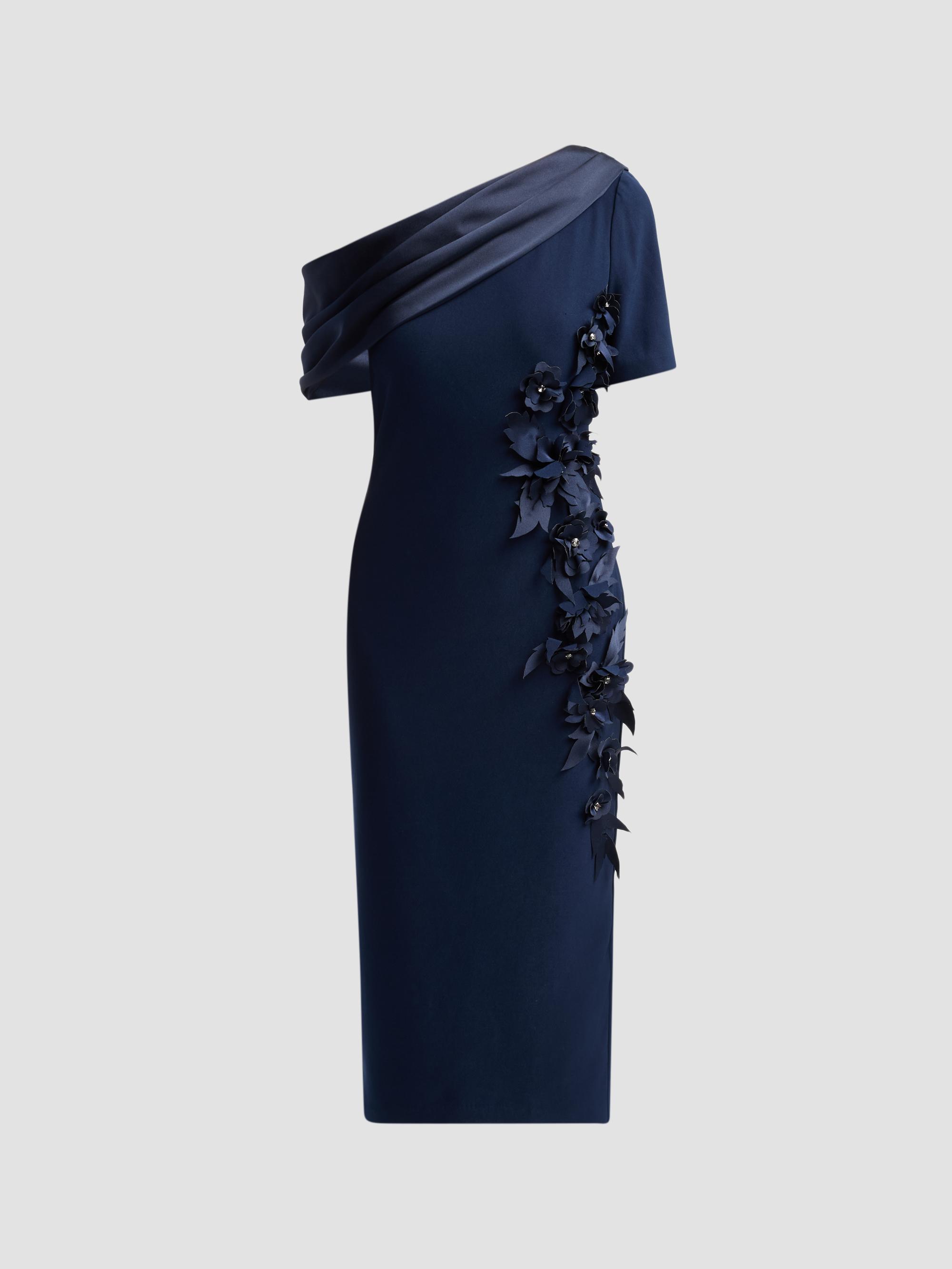 badgley mischka blue bow dress Strapless Gown A sequin fitted Wedding dress Joseph Turner Navy Butcher Size:1-2 Years