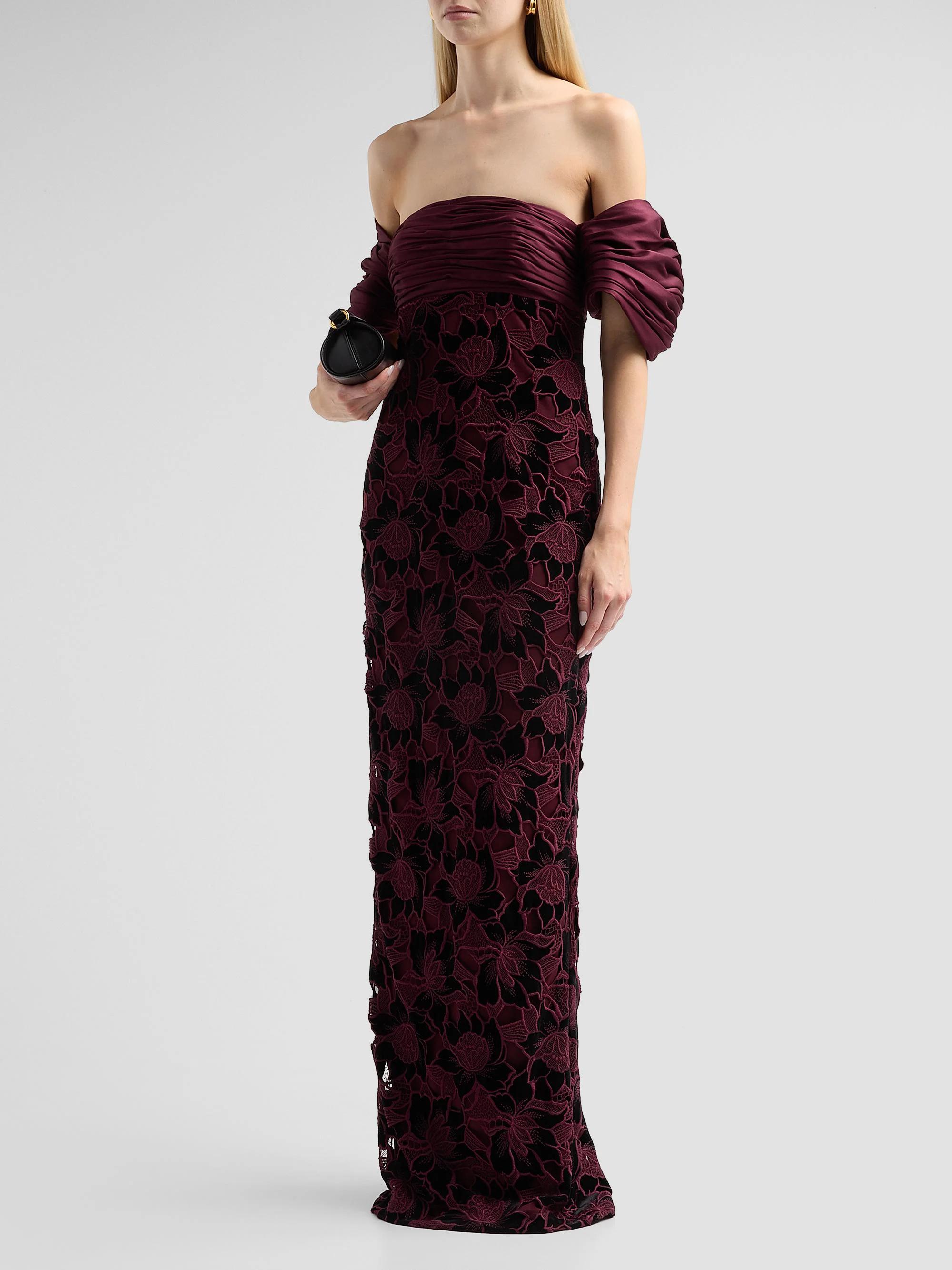 Wine formal wedding guest dress