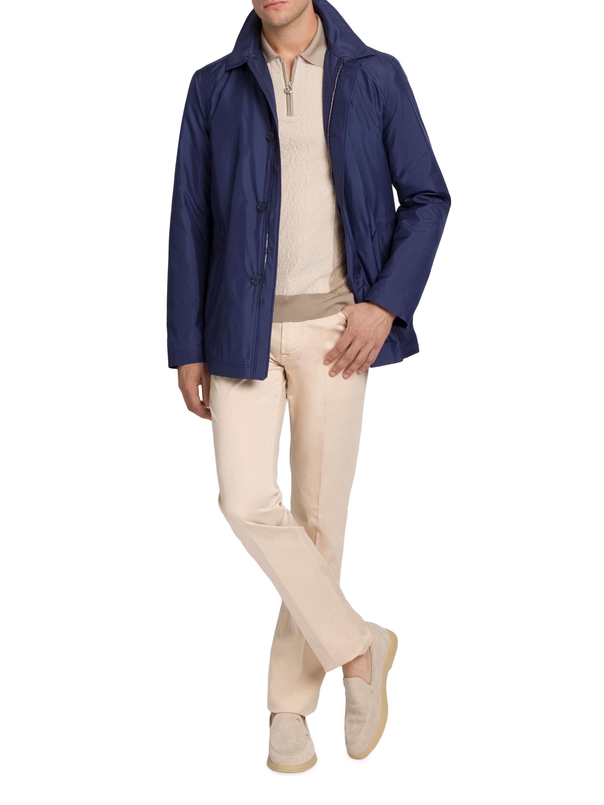Stefano Ricci Men's Silk Driving Coat - Blue