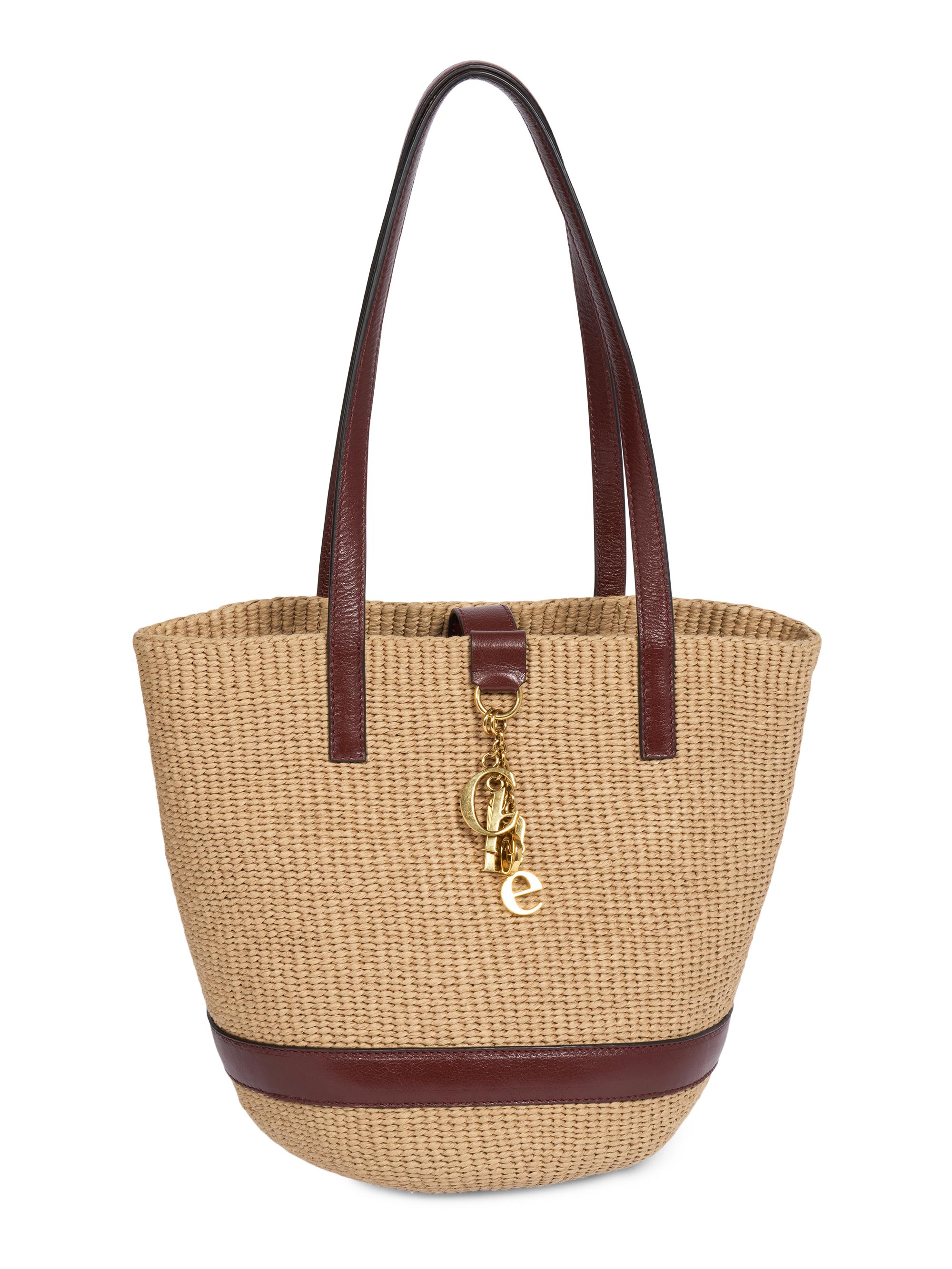 Chloé Women's  Charms Fair-Trade Braided Paper Basket Bag - Crafty Brown
