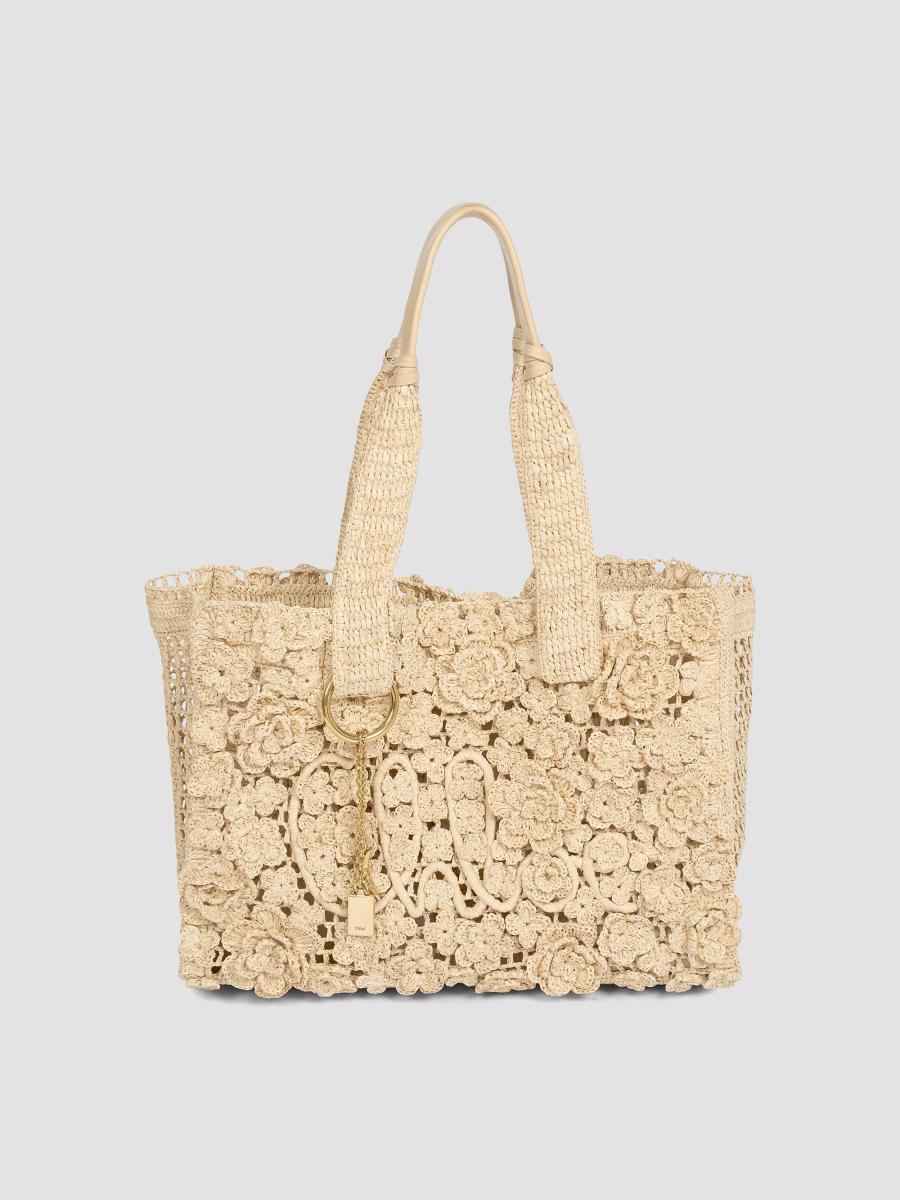 elu. Fleur tote （square small）Straw elu. Fleur tote （square 