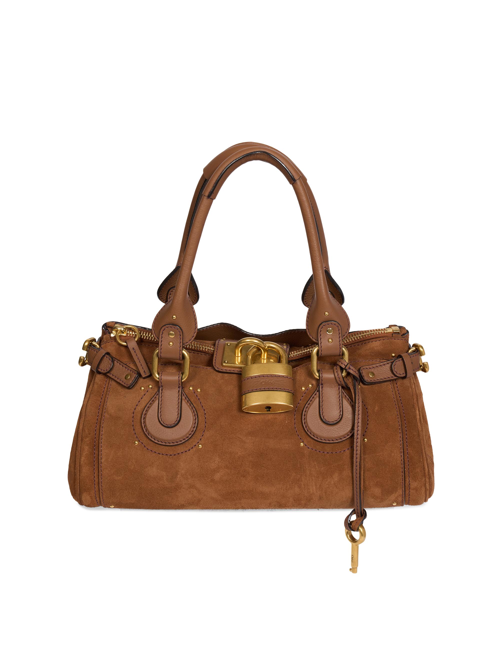 Chloé Women's Paddington Suede Padlock Handbag - Vintage Brown - Women's Bags