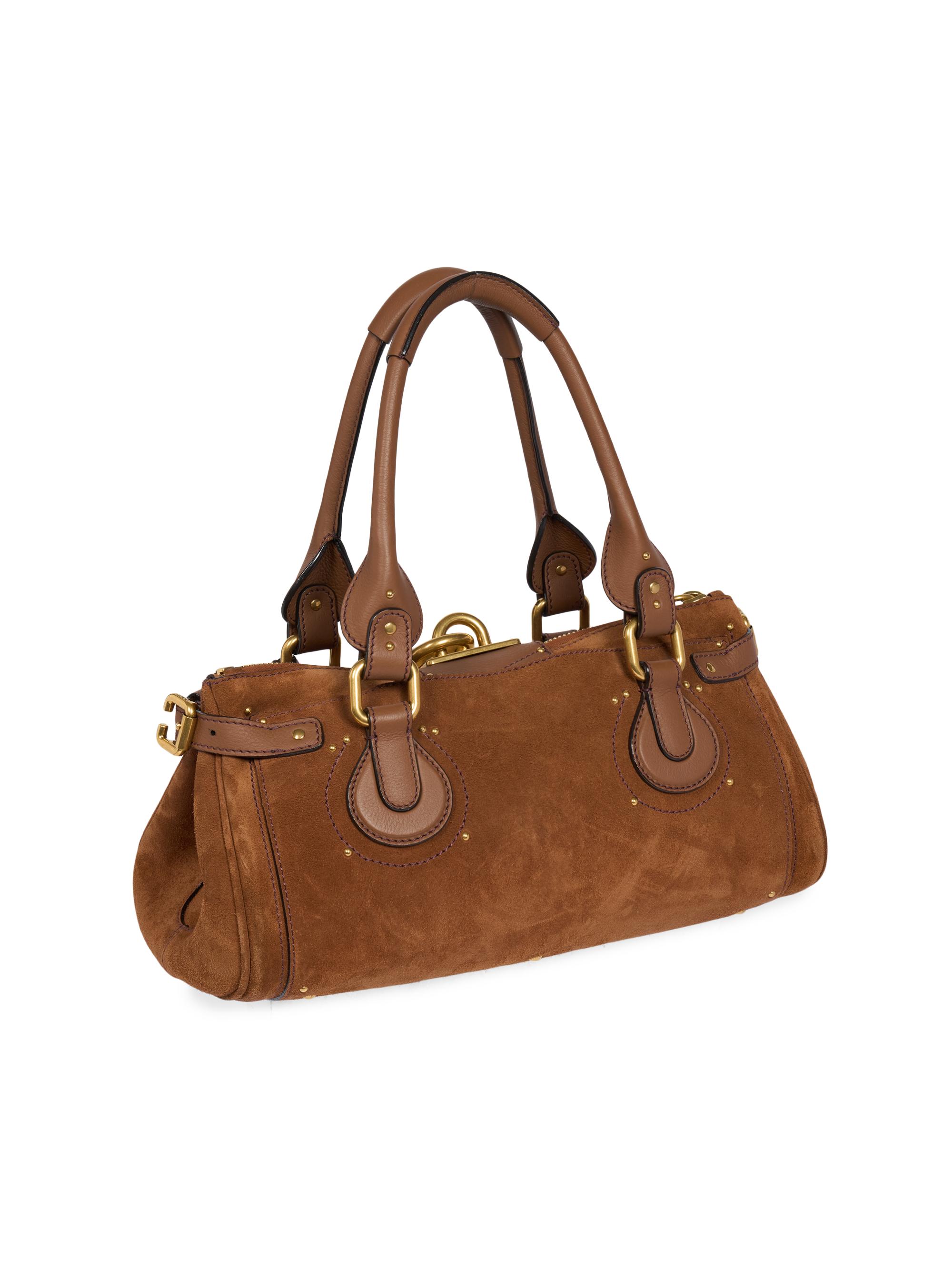 Chloé Women's Paddington Suede Padlock Handbag - Vintage Brown | Thumbnail 5