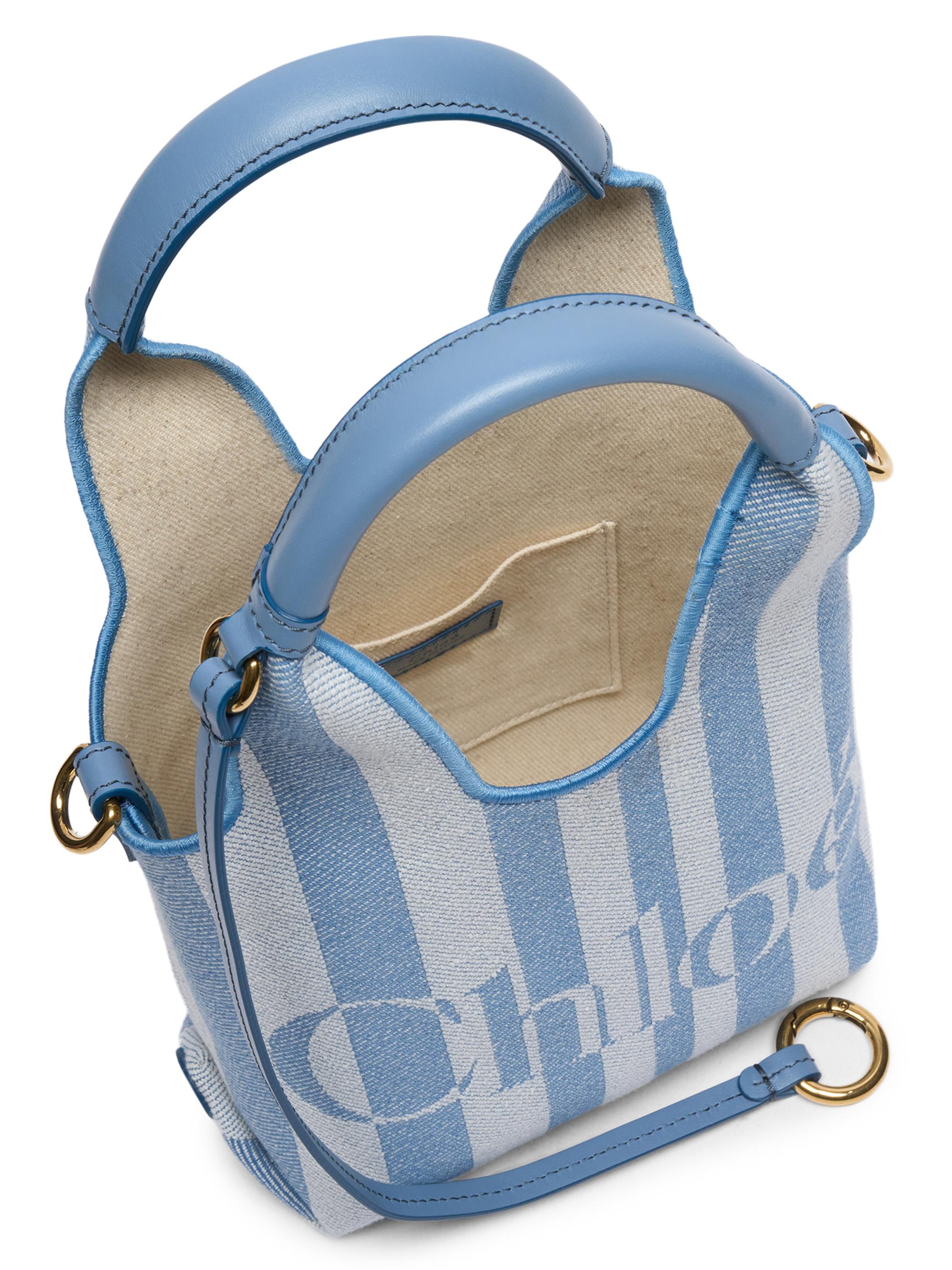 Chloé Women's  Stripy Mini Jacquard Tote Bag - Surfing Blue | Thumbnail 4