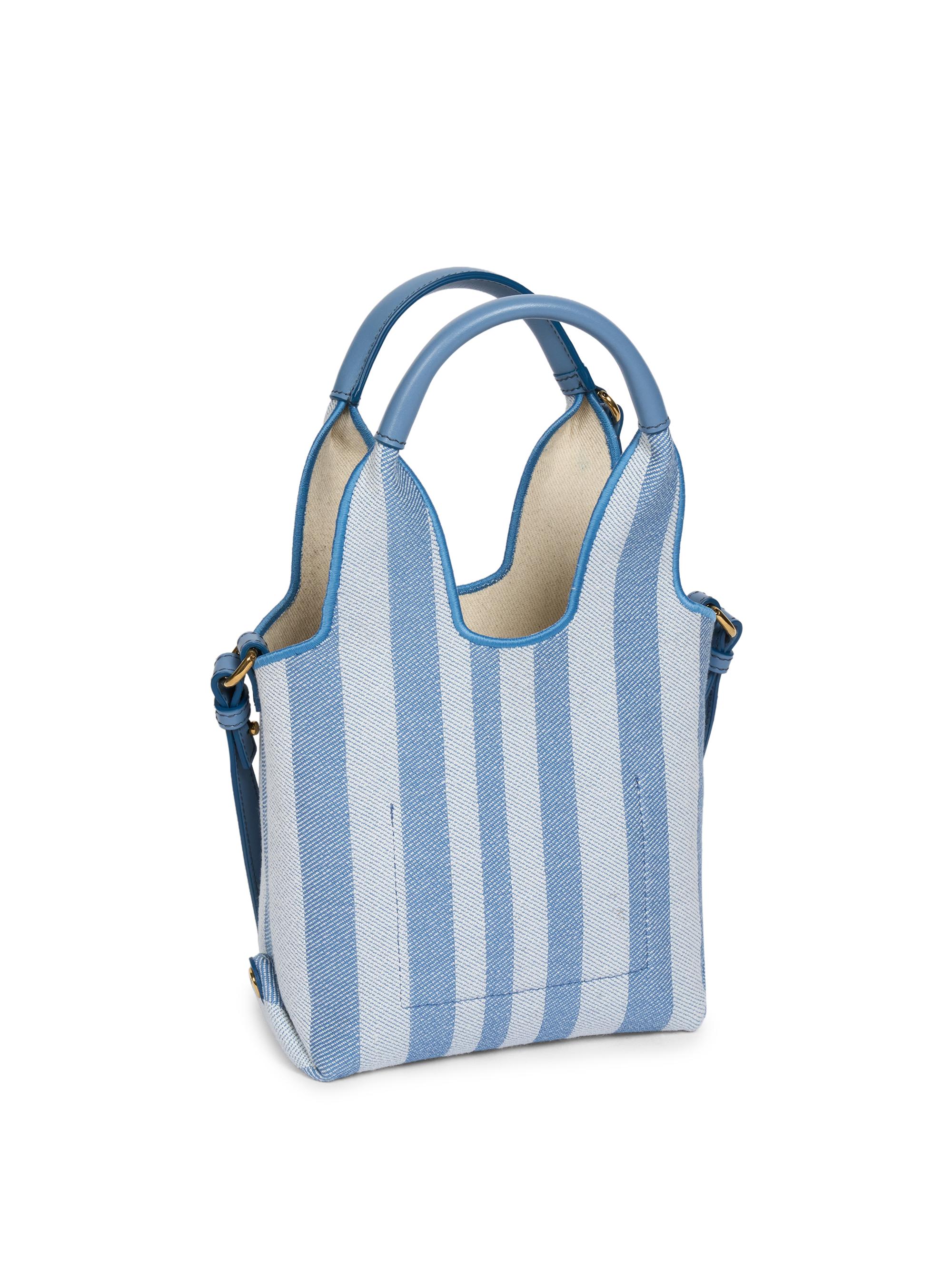 Chloé Women's  Stripy Mini Jacquard Tote Bag - Surfing Blue | Thumbnail 5