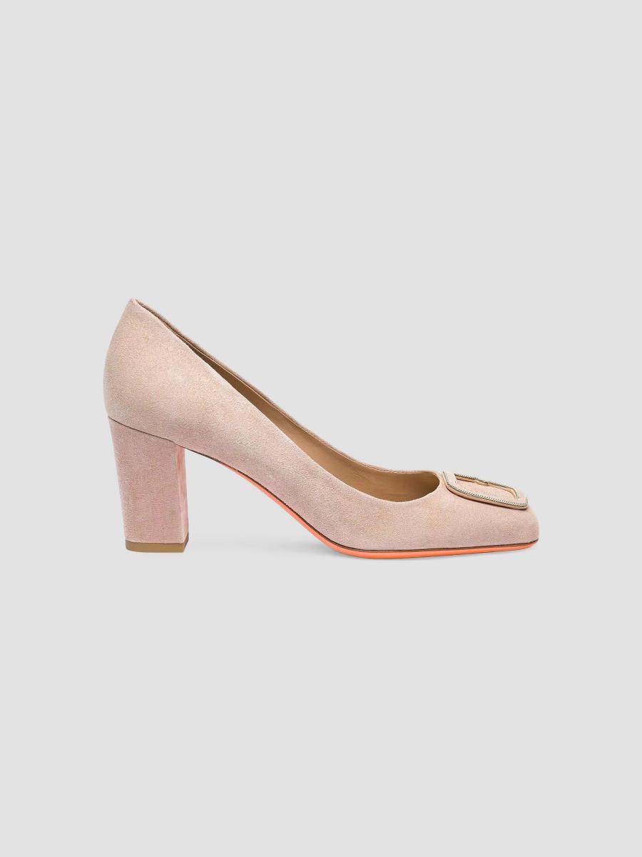 Santoni Marta 70MM Suede Pumps | Saks Fifth Avenue