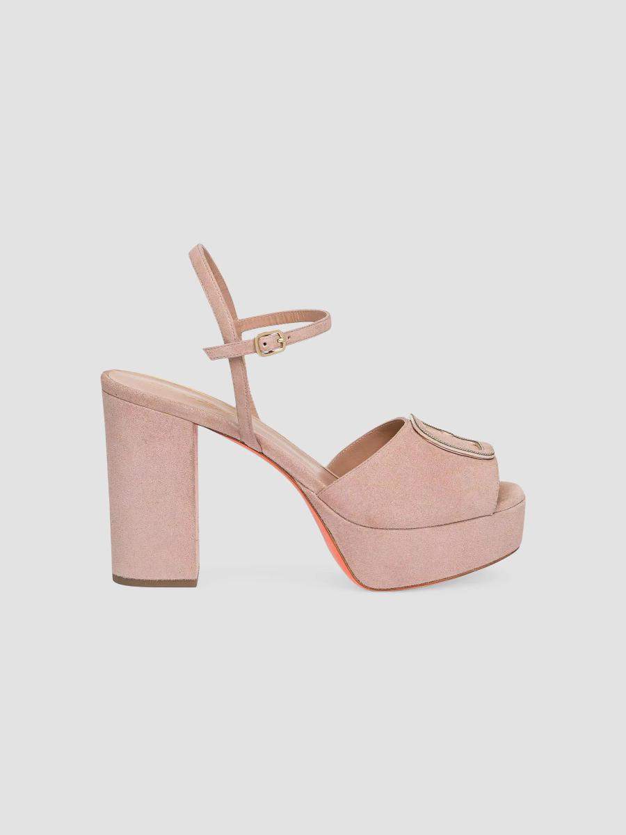 Santoni Carla 60MM Suede Platform Sandals | Saks Fifth Avenue