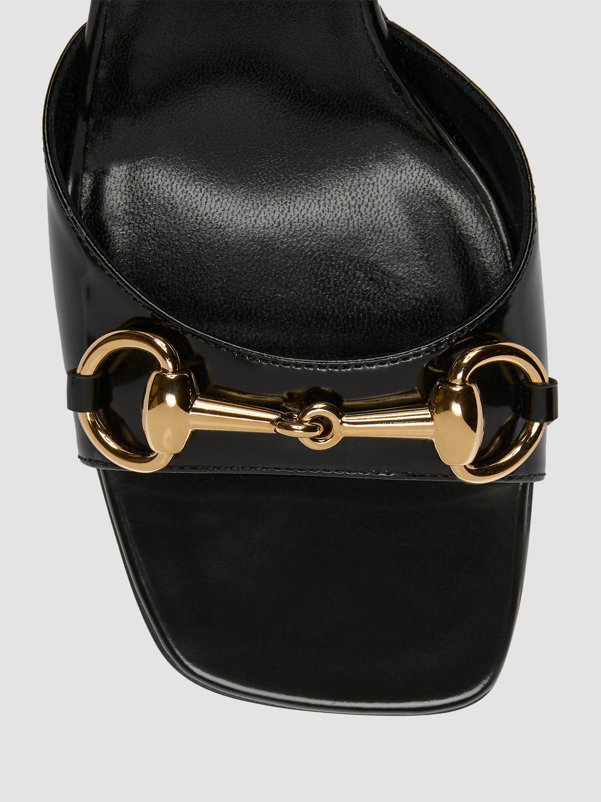GUCCI ブラック　ハラコ　ファブリックミュール 高ヒール　イタリア製 Gucci Signora 85MM Leather Sandals | Saks Fifth Avenue