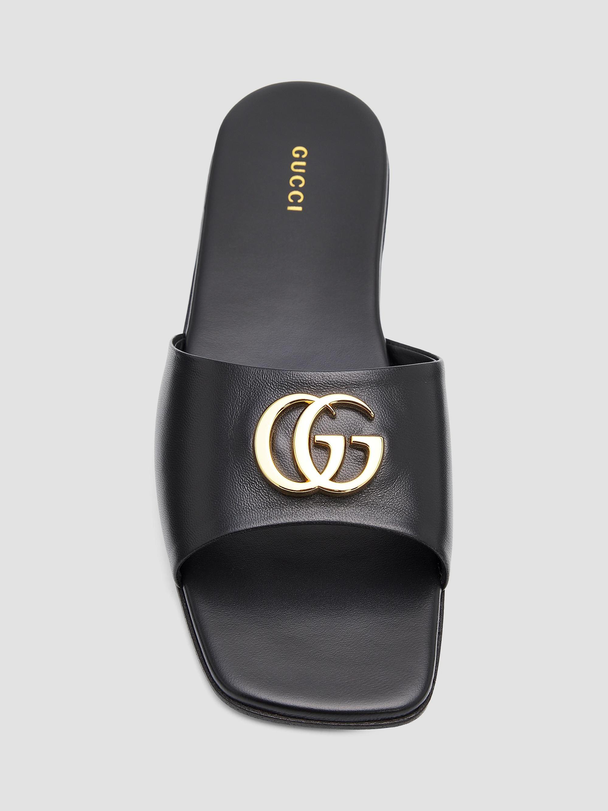 Gucci Double G Leather Sandals | Saks Fifth Avenue