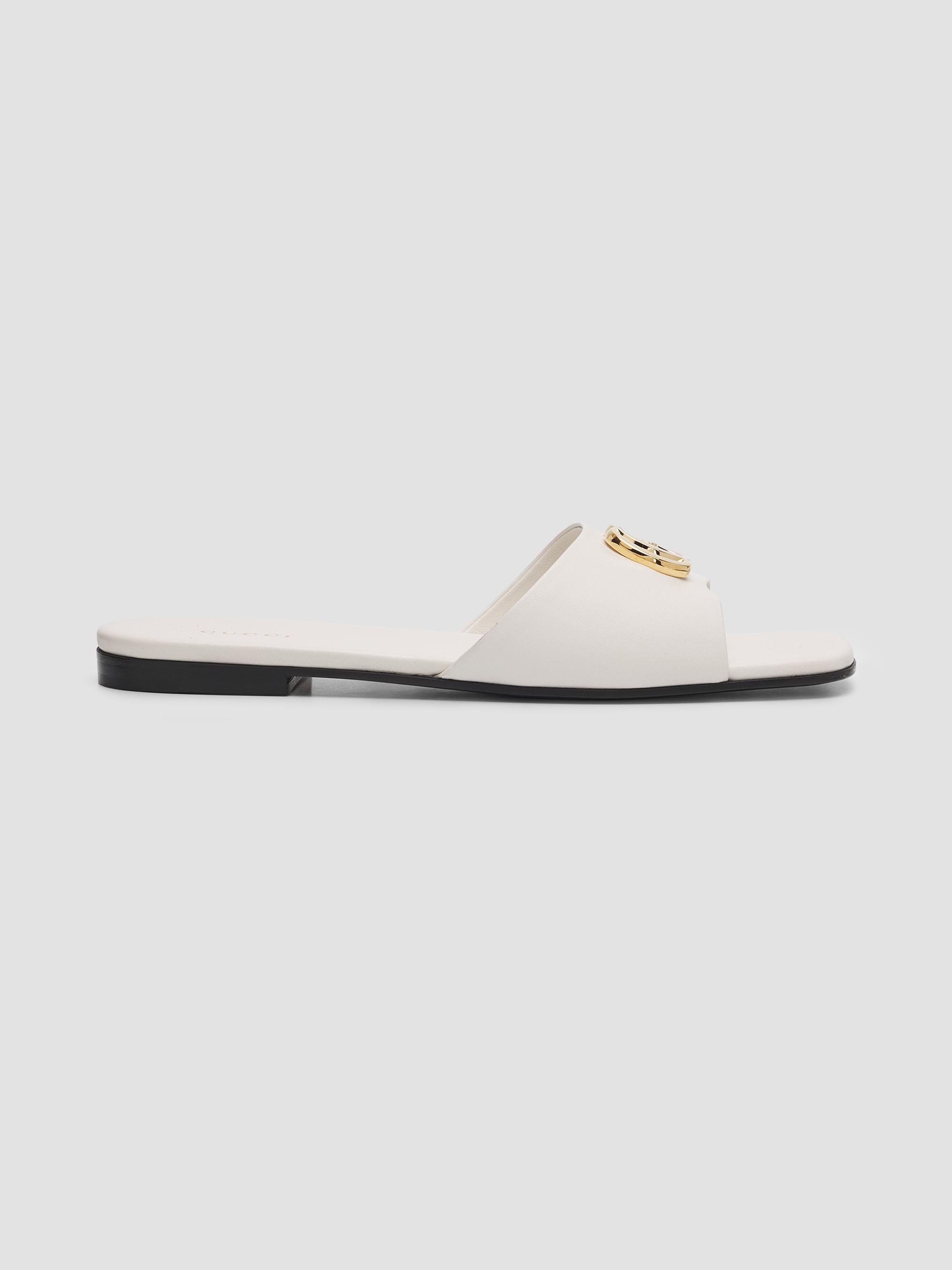 Gucci Women's Double G Leather Sandals - White Bamboo | Thumbnail 7