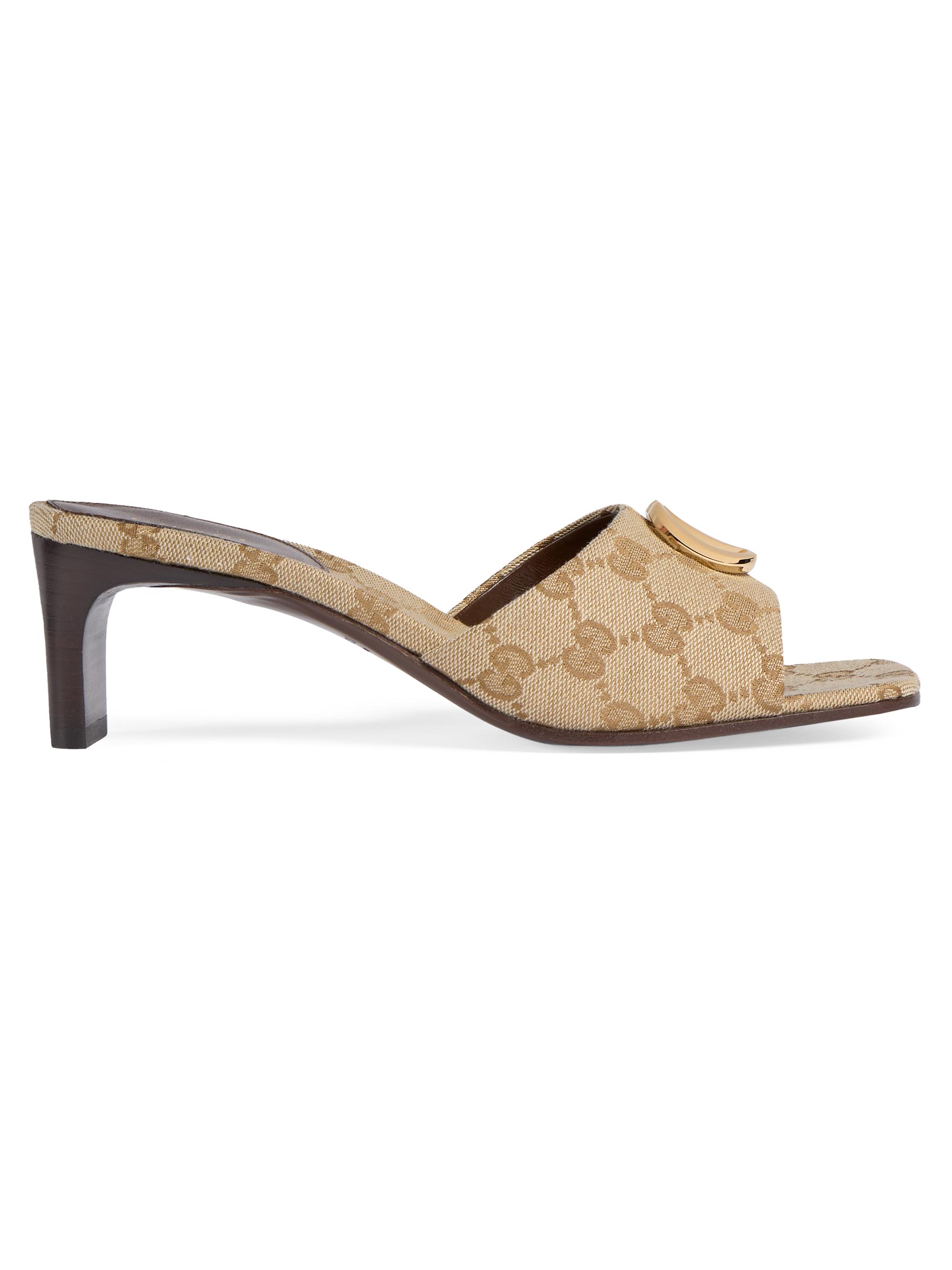 Gucci Women's Marmont 55MM Monogram Canvas Sandals - Vintage Sand