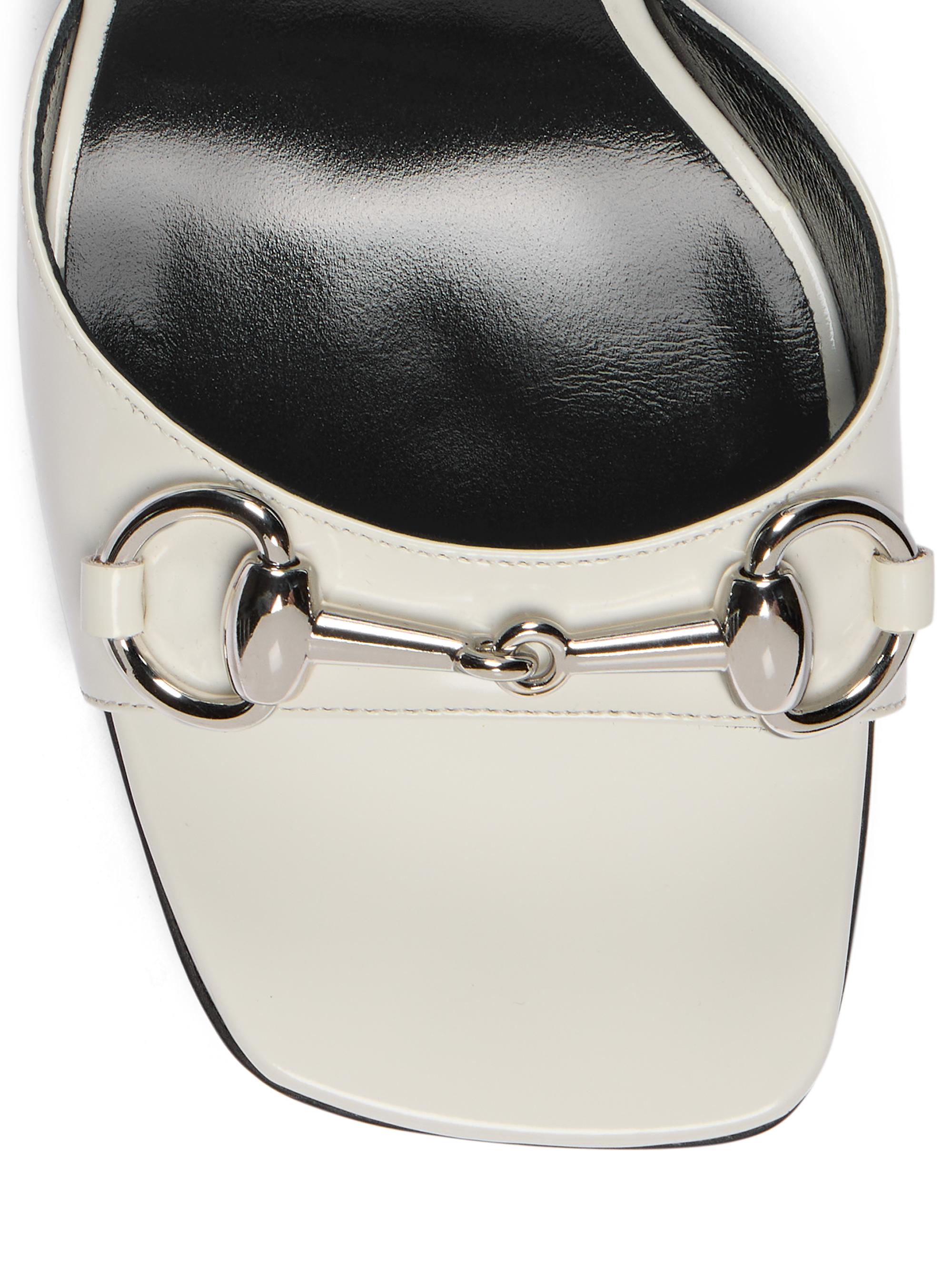 GUCCI GG柄 10cmアンクルストラップ ピンヒール 美品 Gucci Signora 85MM Leather Block-Heel Sandals | Saks Fifth Avenue