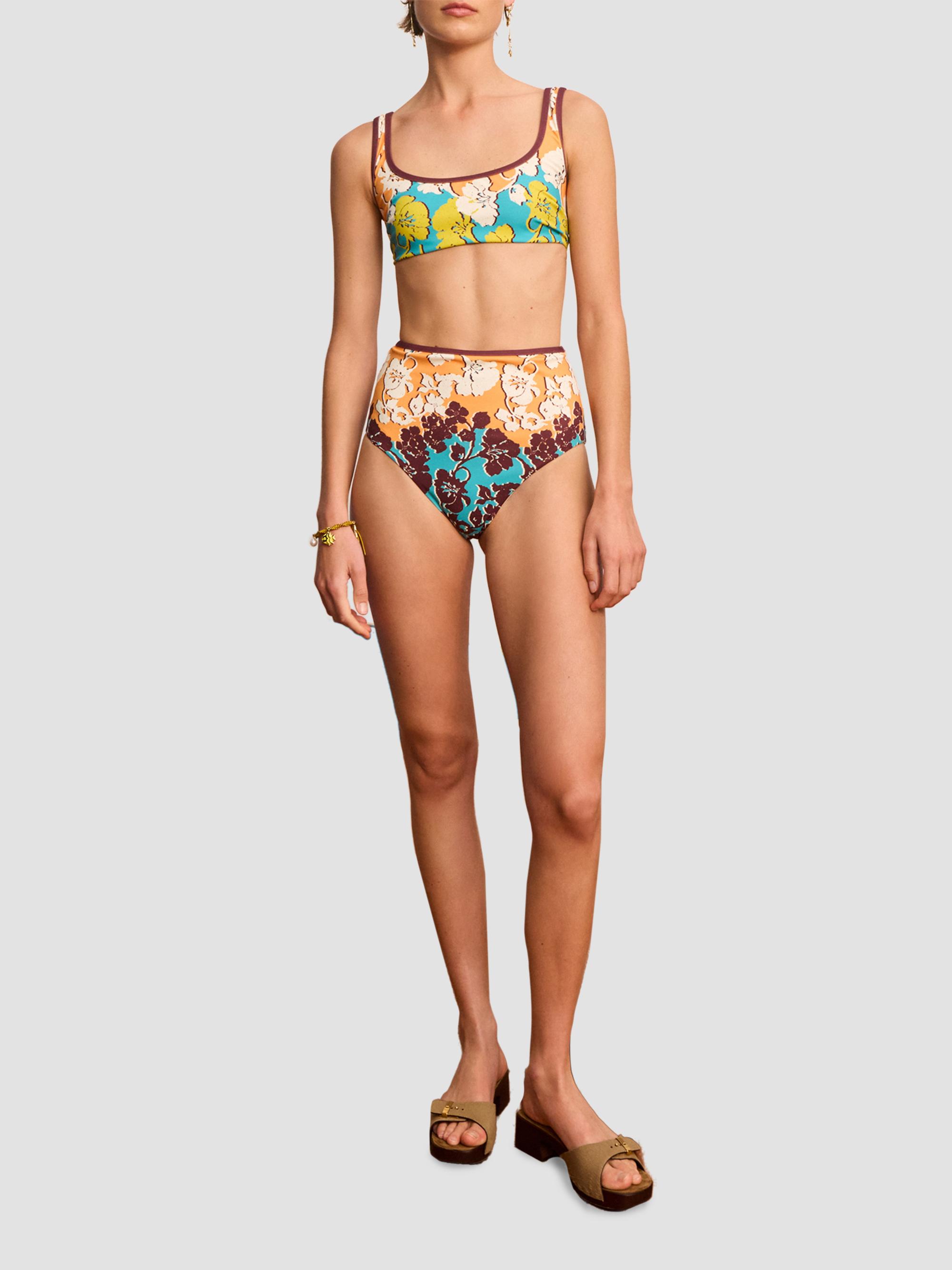 ALÉMAIS Splice Floral High-Rise Bikini Bottom | Saks Fifth Avenue