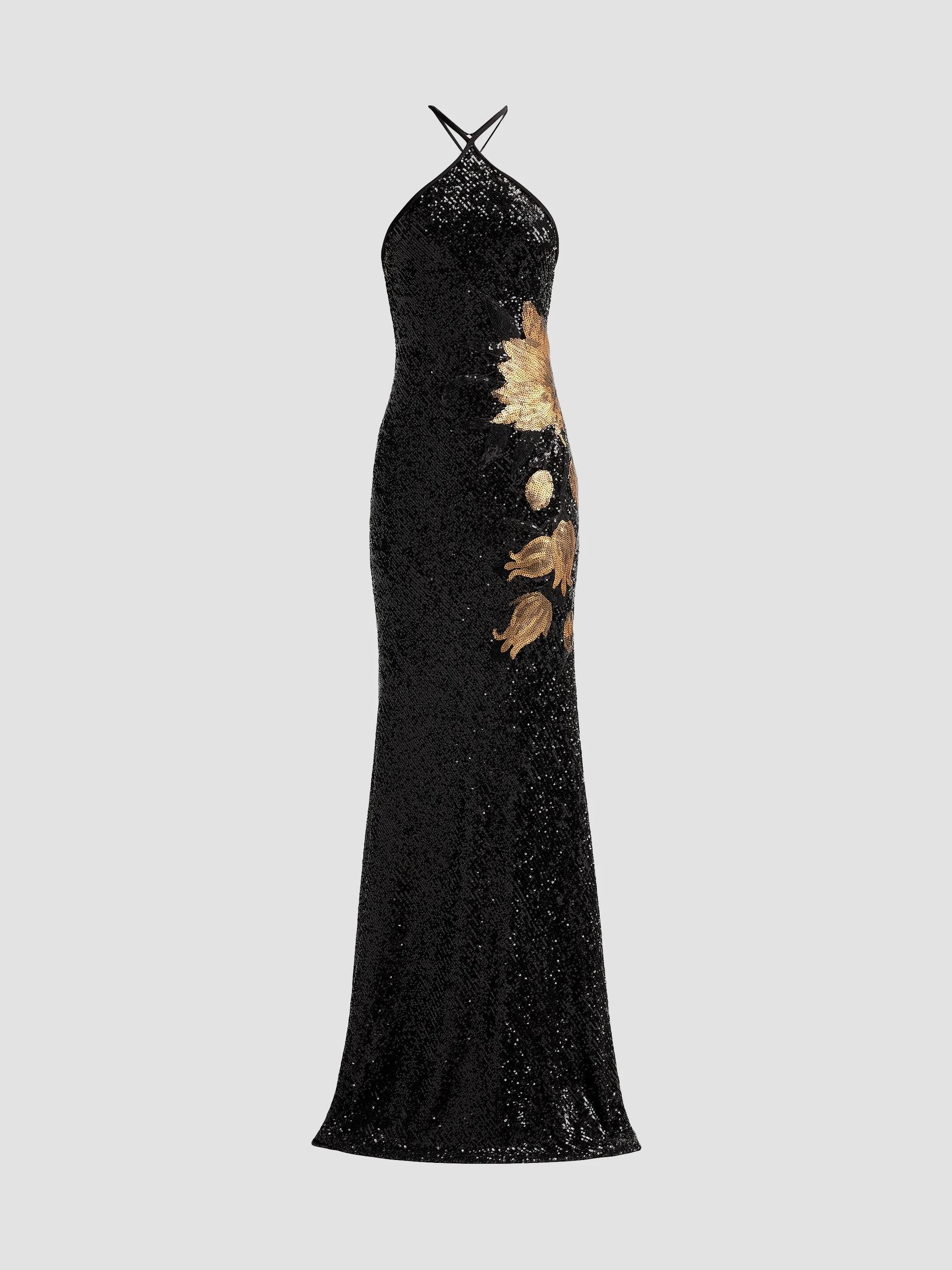 designer evening dresses Women's Naeem Khan Gowns Color:Navy Tiedye bandhani printed gown festive party wear Built To Shine Mini Guest dresses