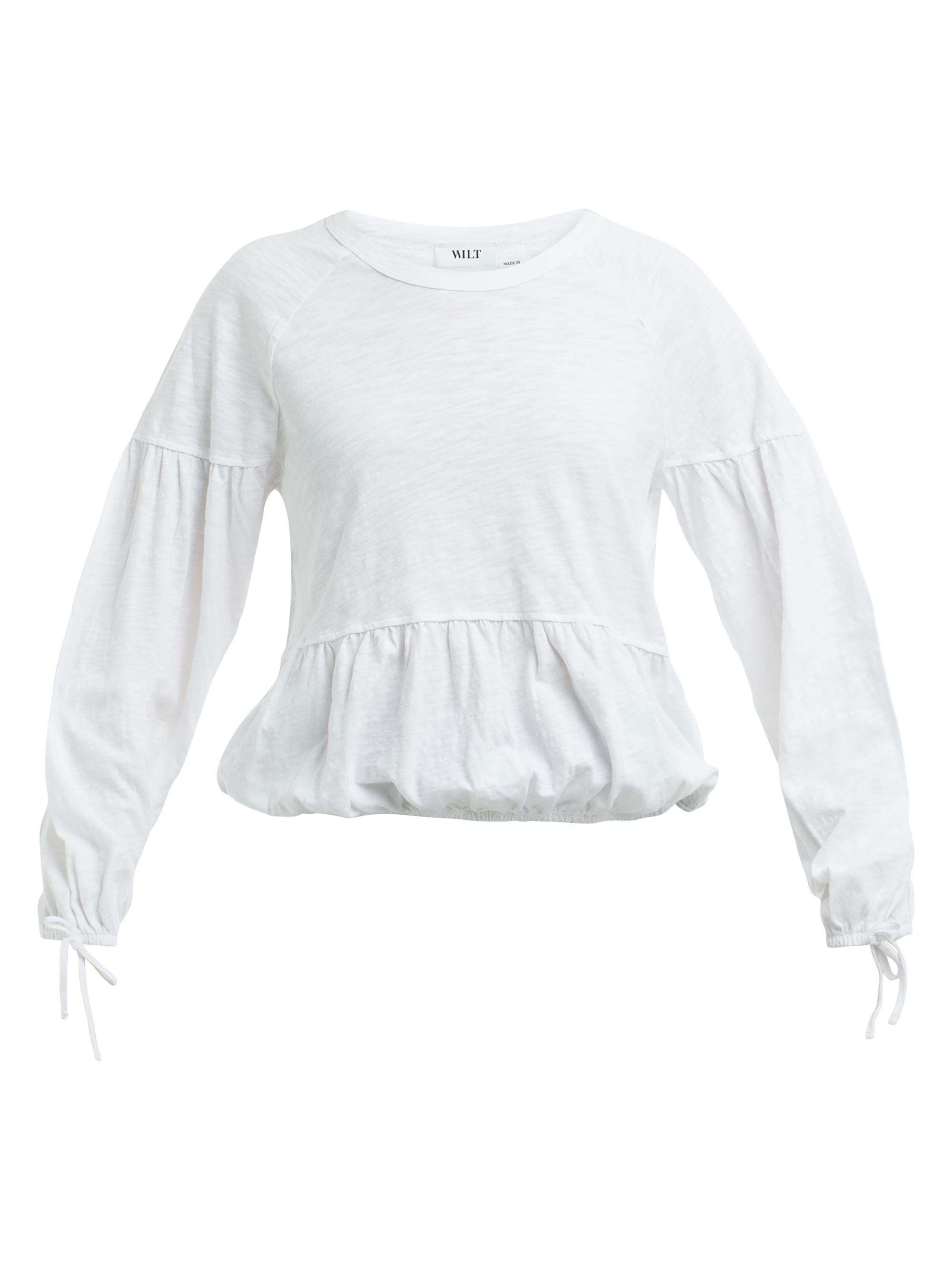Wilt Women's Shirred Elastic Hem T-Shirt - White