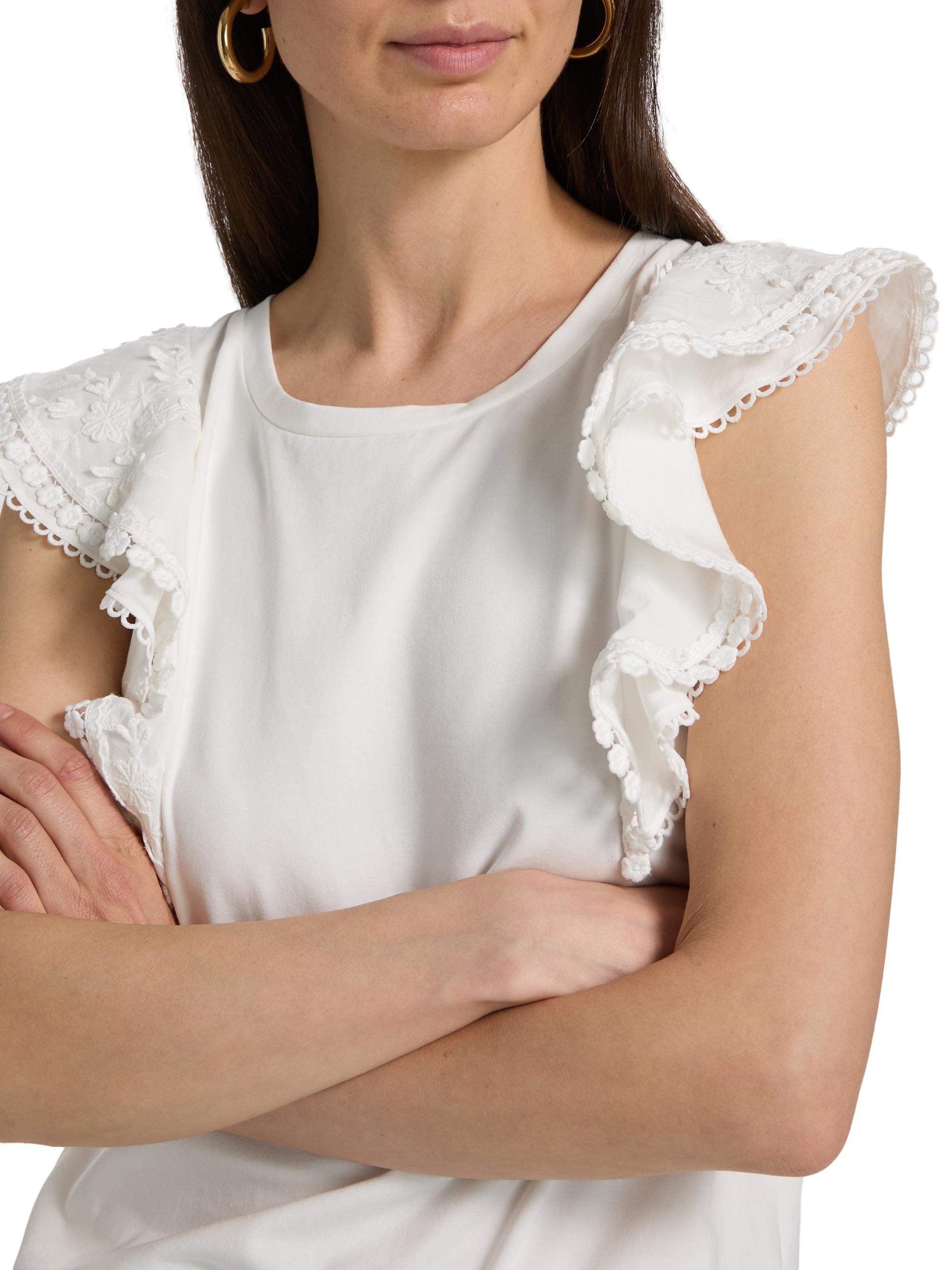 Generation Love Women's Dana 3D Voile Flutter-Sleeve T-Shirt - White | Thumbnail 6