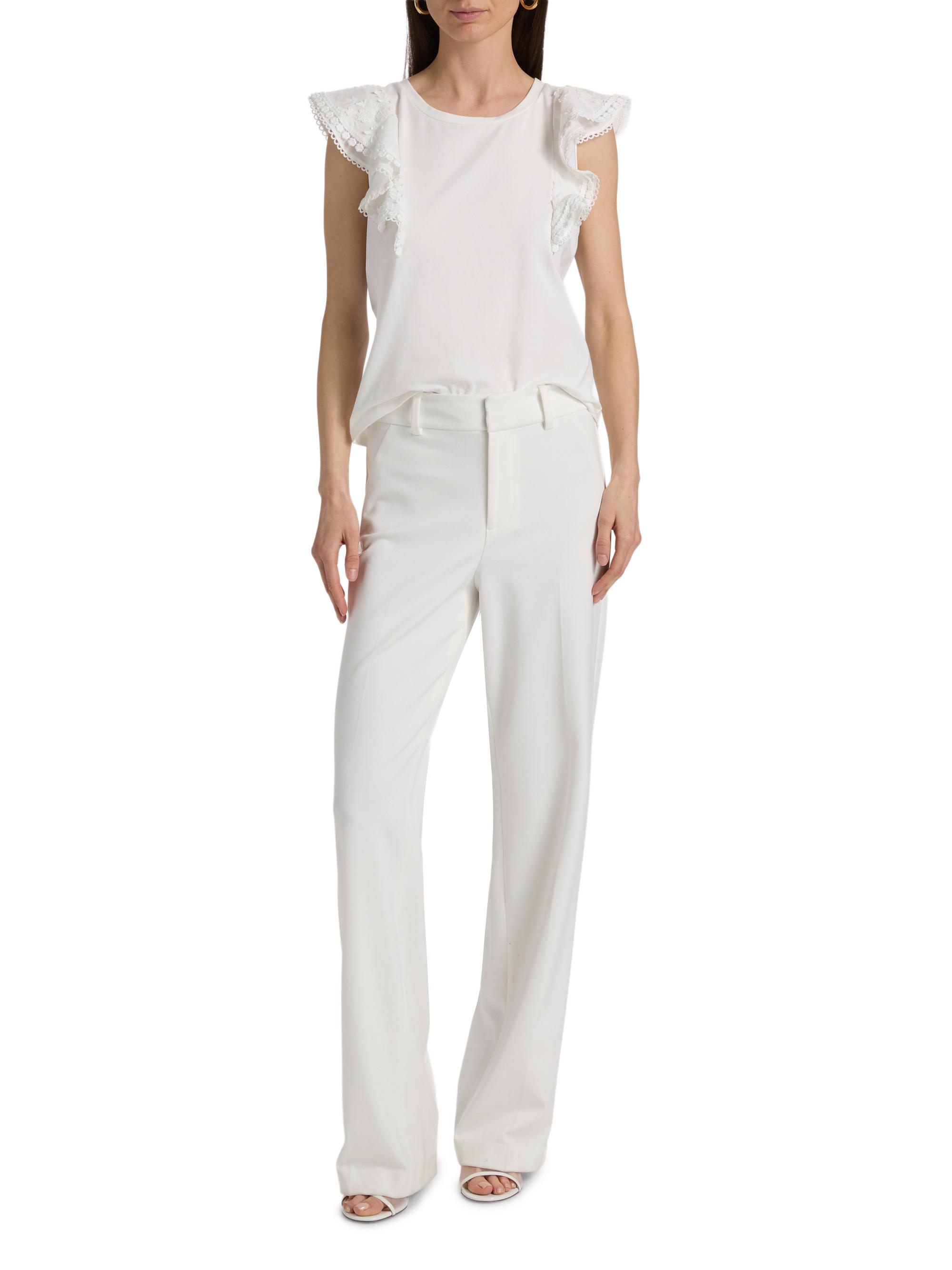 Generation Love Women's Dana 3D Voile Flutter-Sleeve T-Shirt - White | Thumbnail 2
