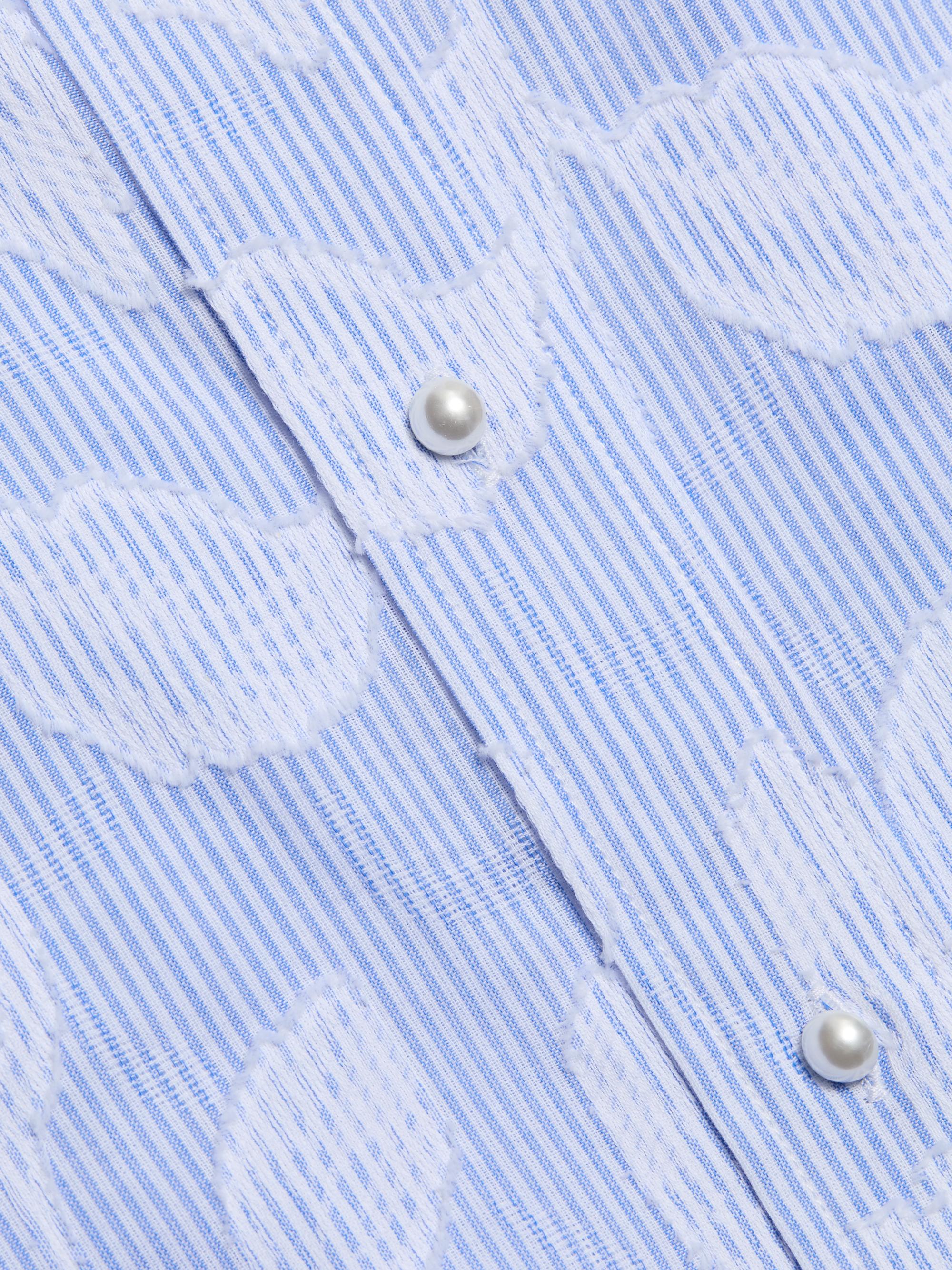 Generation Love Women's Malinda Floral Stripe Cotton Shirt - Light Blue White | Thumbnail 7