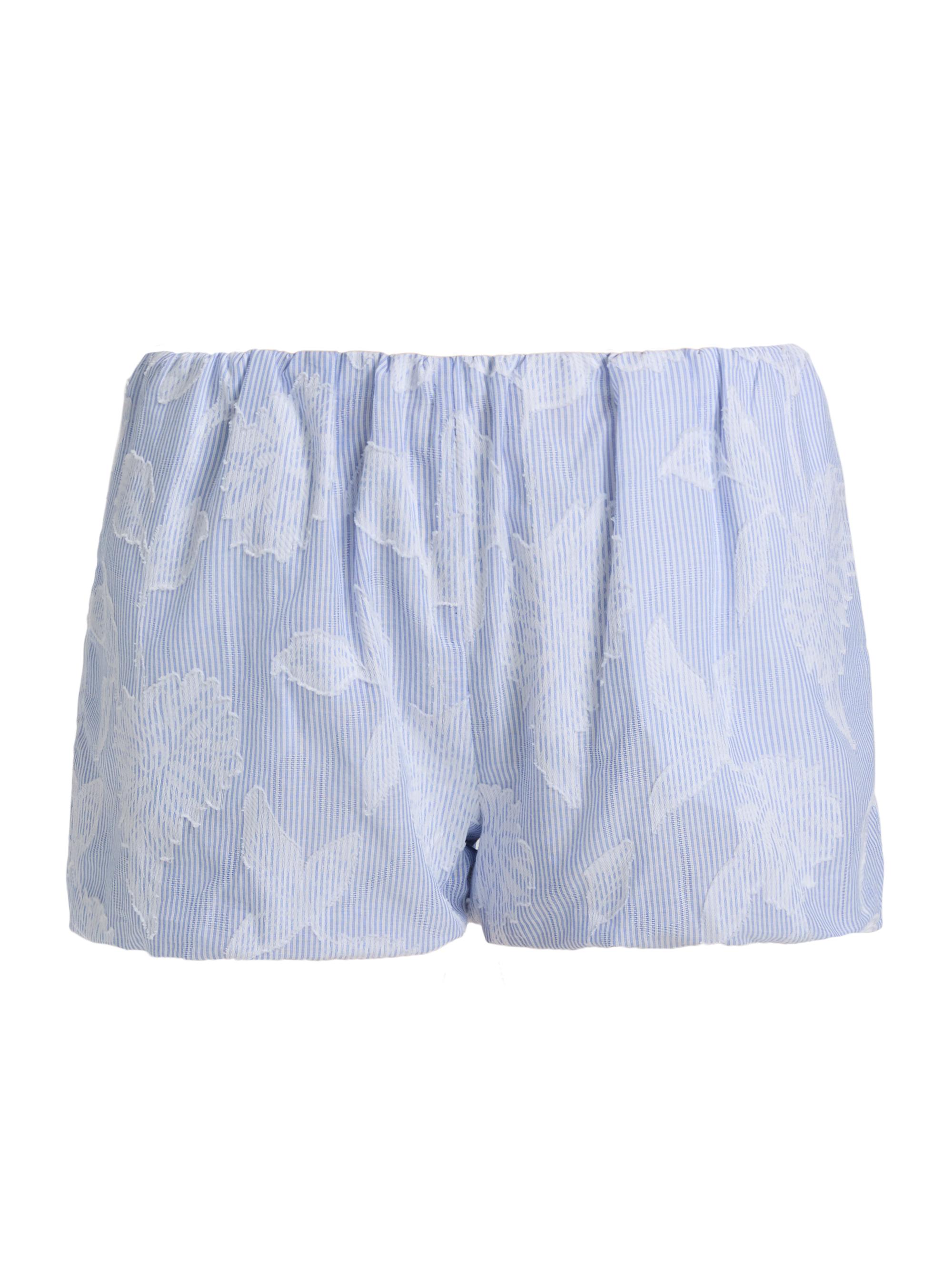 Generation Love Women's Olson Floral-Striped Cotton Bubble Shorts - Light Blue White
