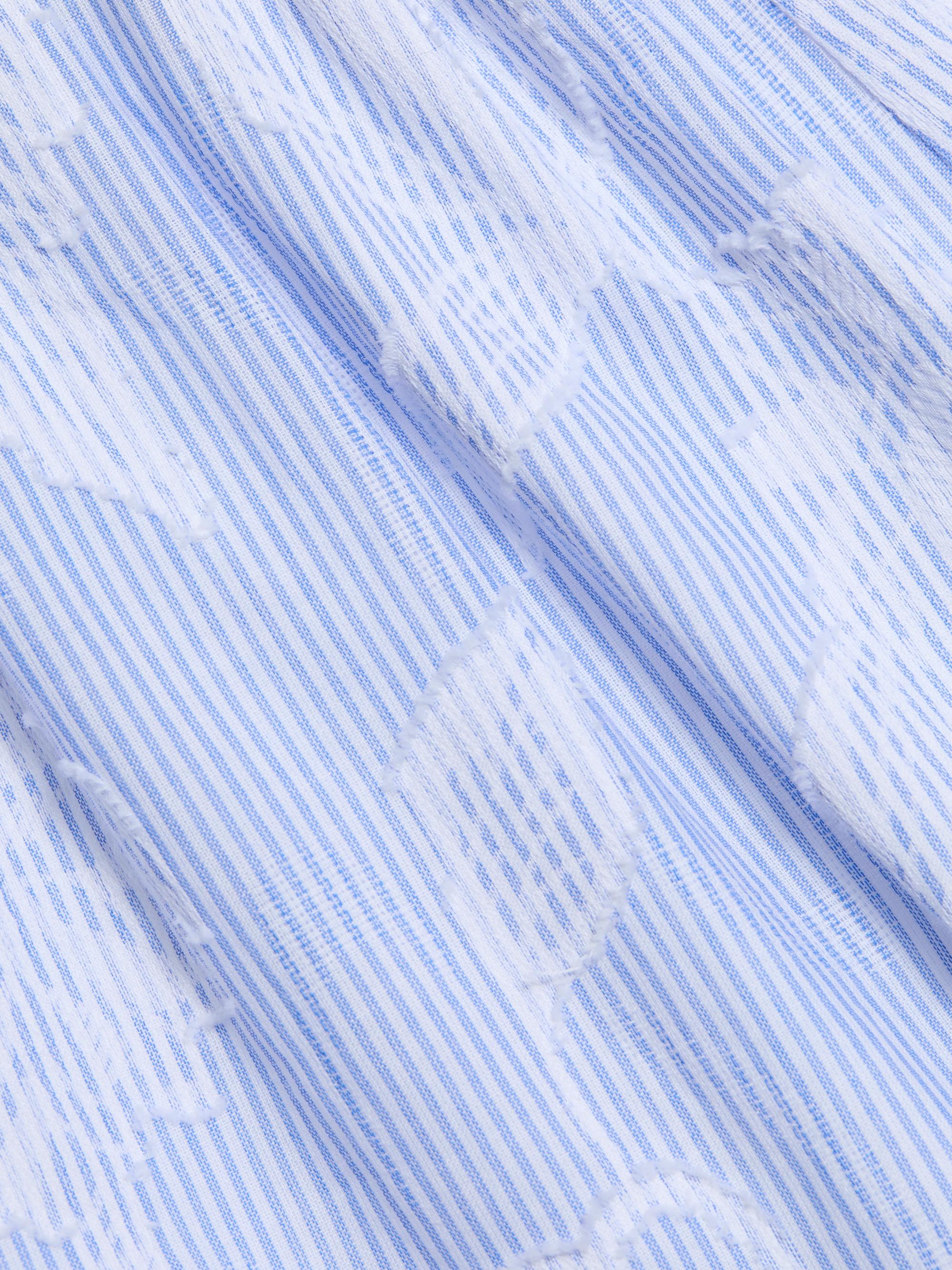 Generation Love Women's Olson Floral-Striped Cotton Bubble Shorts - Light Blue White | Thumbnail 7