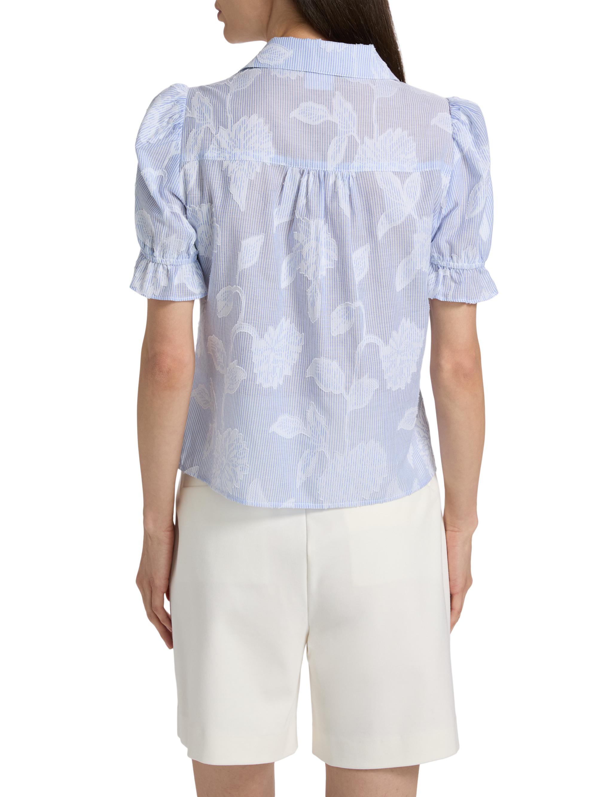 Generation Love Women's Mina Floral-Stripe Cotton Shirt - Light Blue White | Thumbnail 5