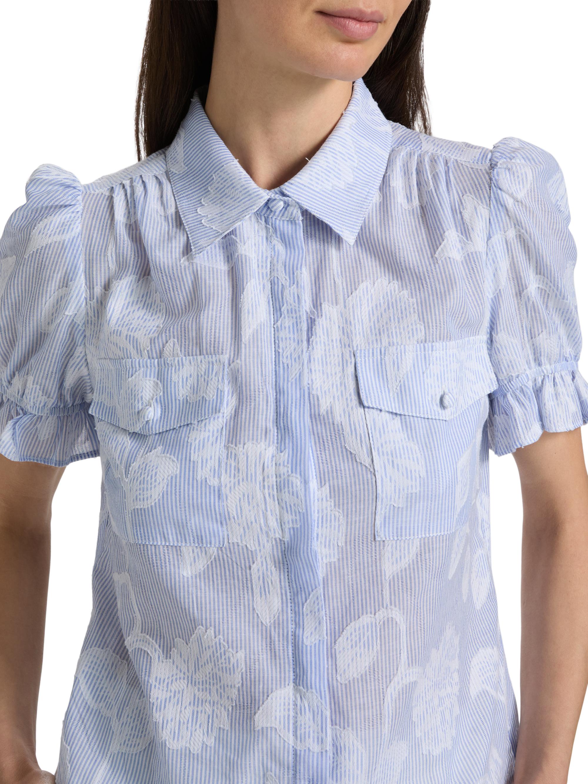 Generation Love Women's Mina Floral-Stripe Cotton Shirt - Light Blue White | Thumbnail 6