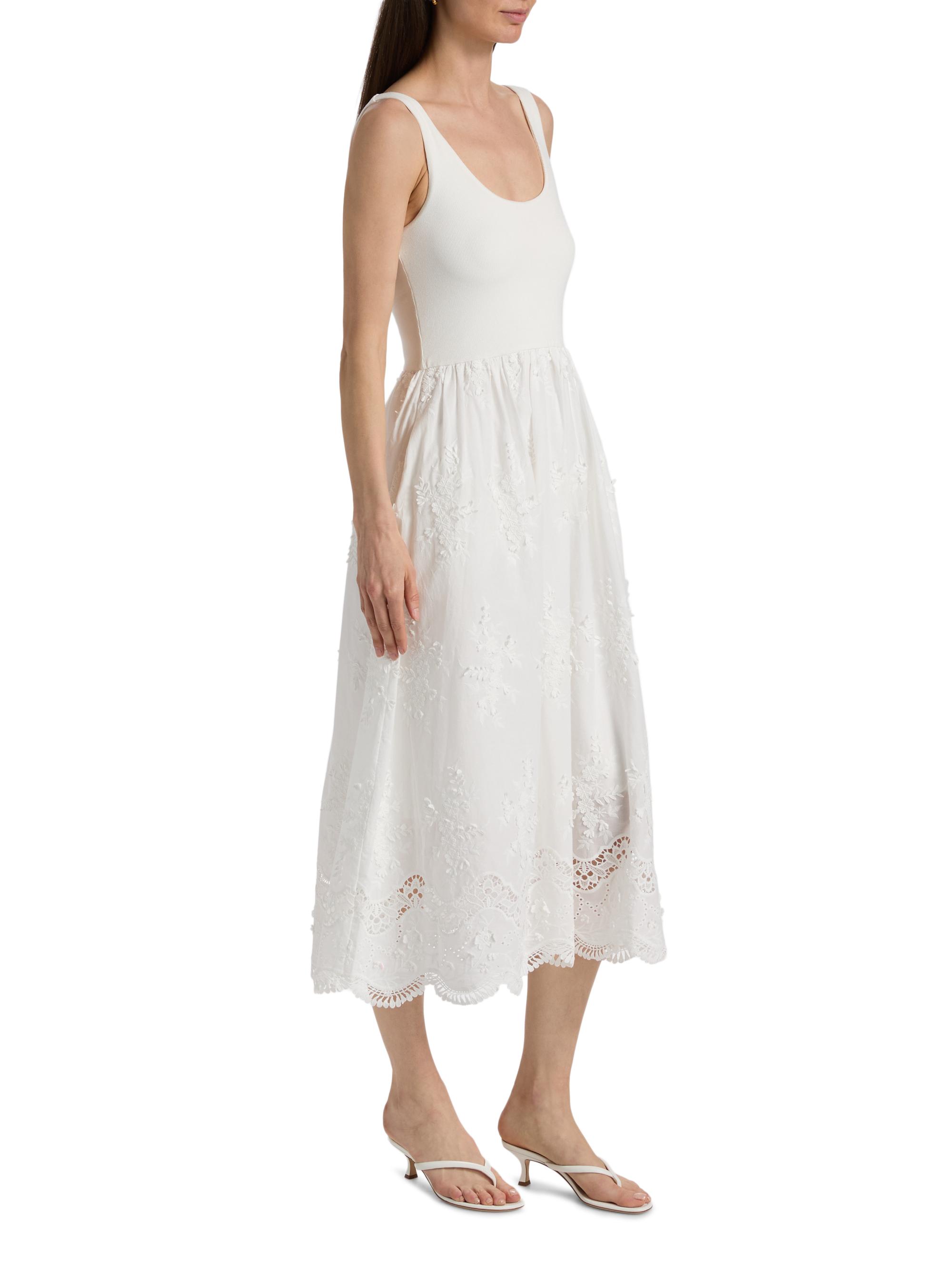 Generation Love Women's Leann 3D Voile Combo Midi-Dress - White | Thumbnail 4