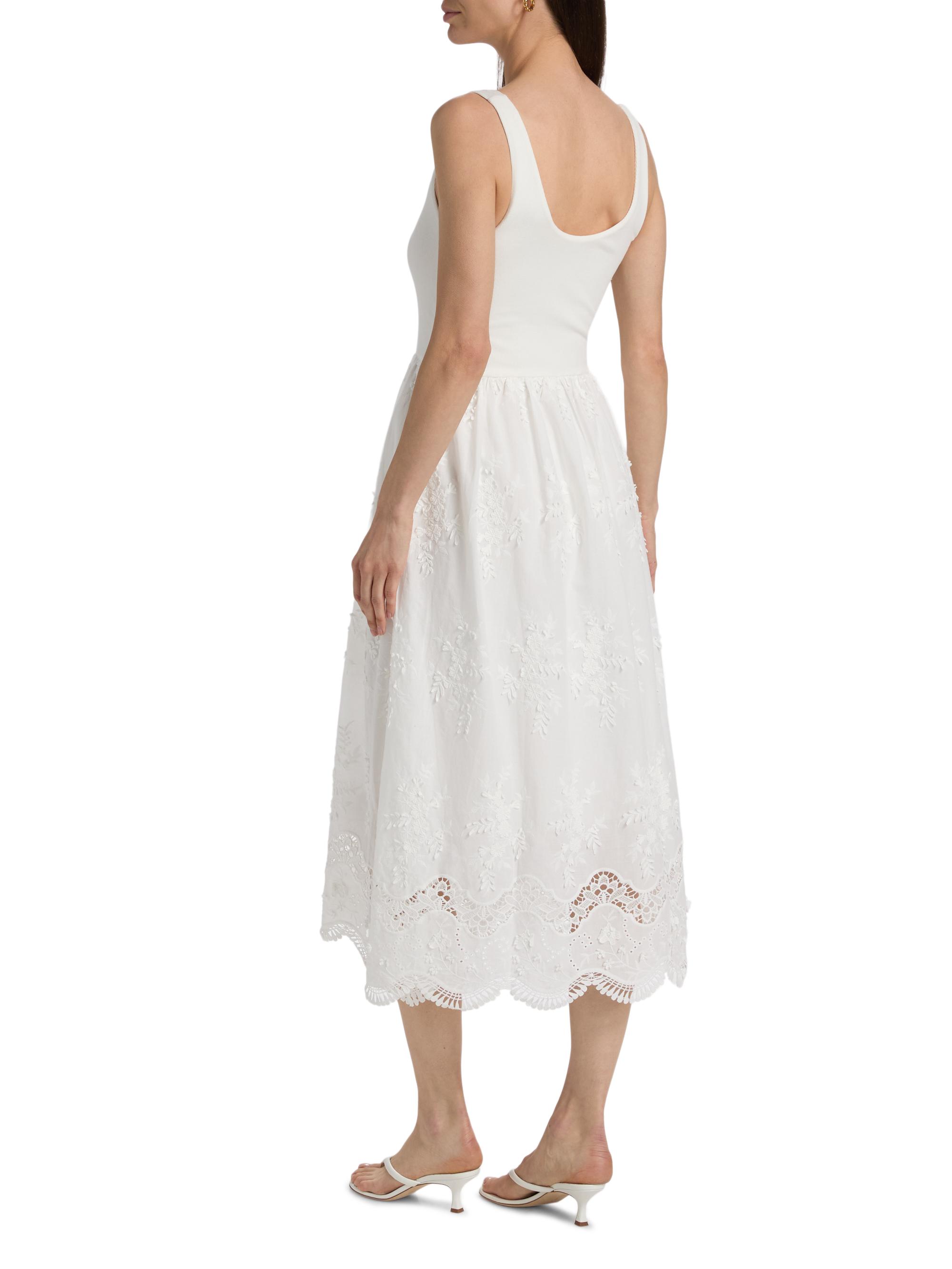 Generation Love Women's Leann 3D Voile Combo Midi-Dress - White | Thumbnail 5