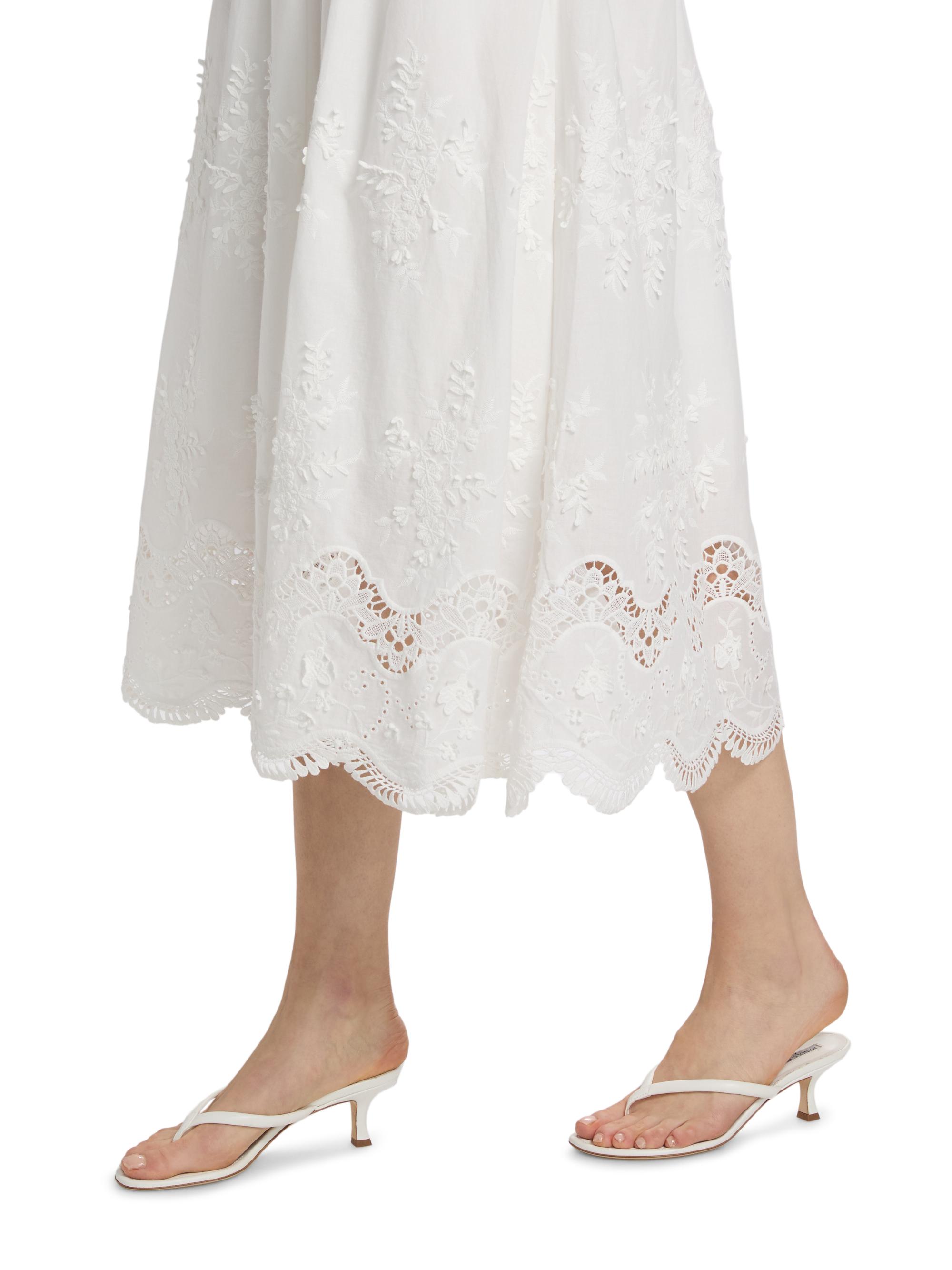 Generation Love Women's Leann 3D Voile Combo Midi-Dress - White | Thumbnail 6