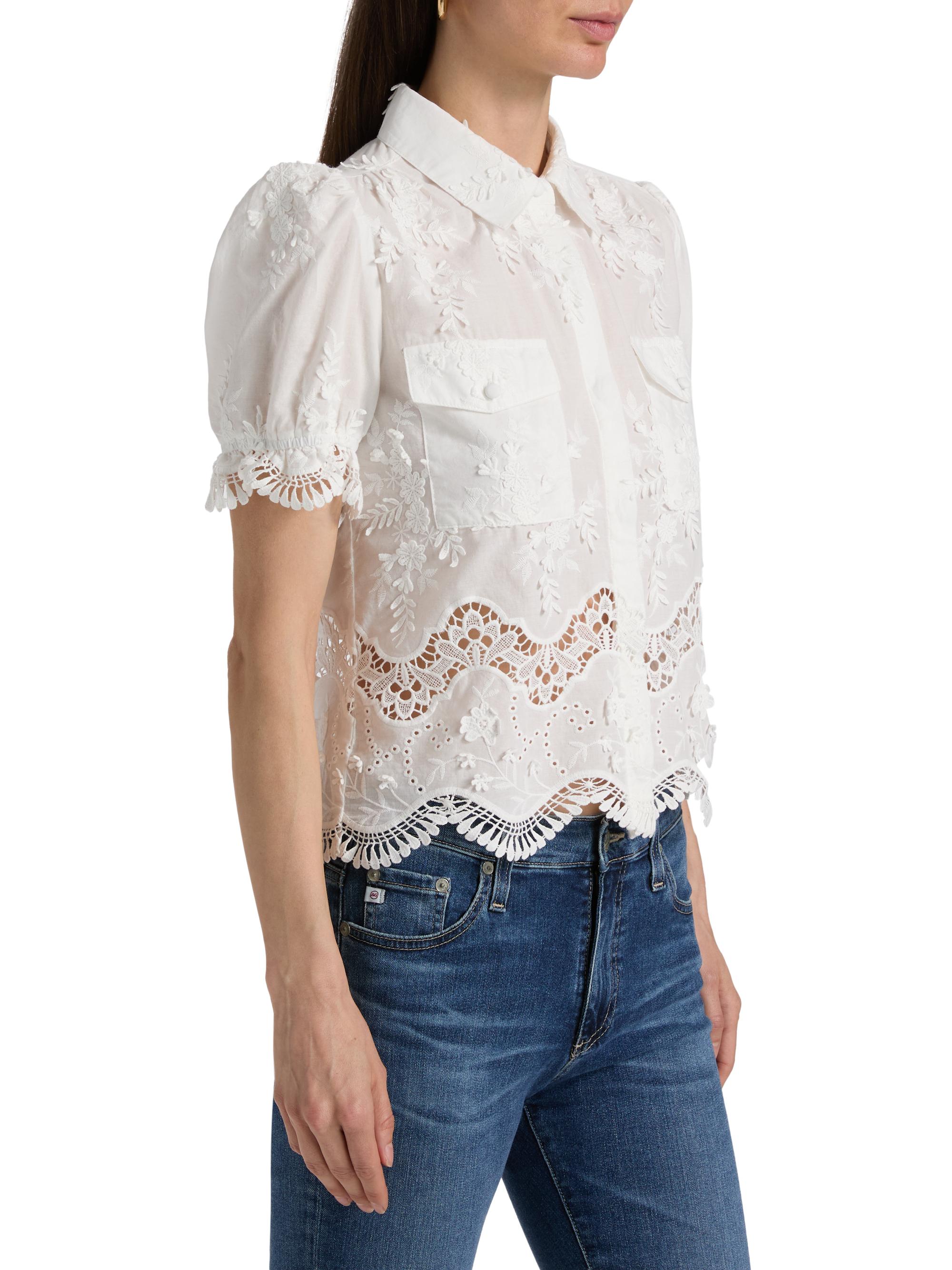 Generation Love Women's Mina 3D Voile Top - White | Thumbnail 4