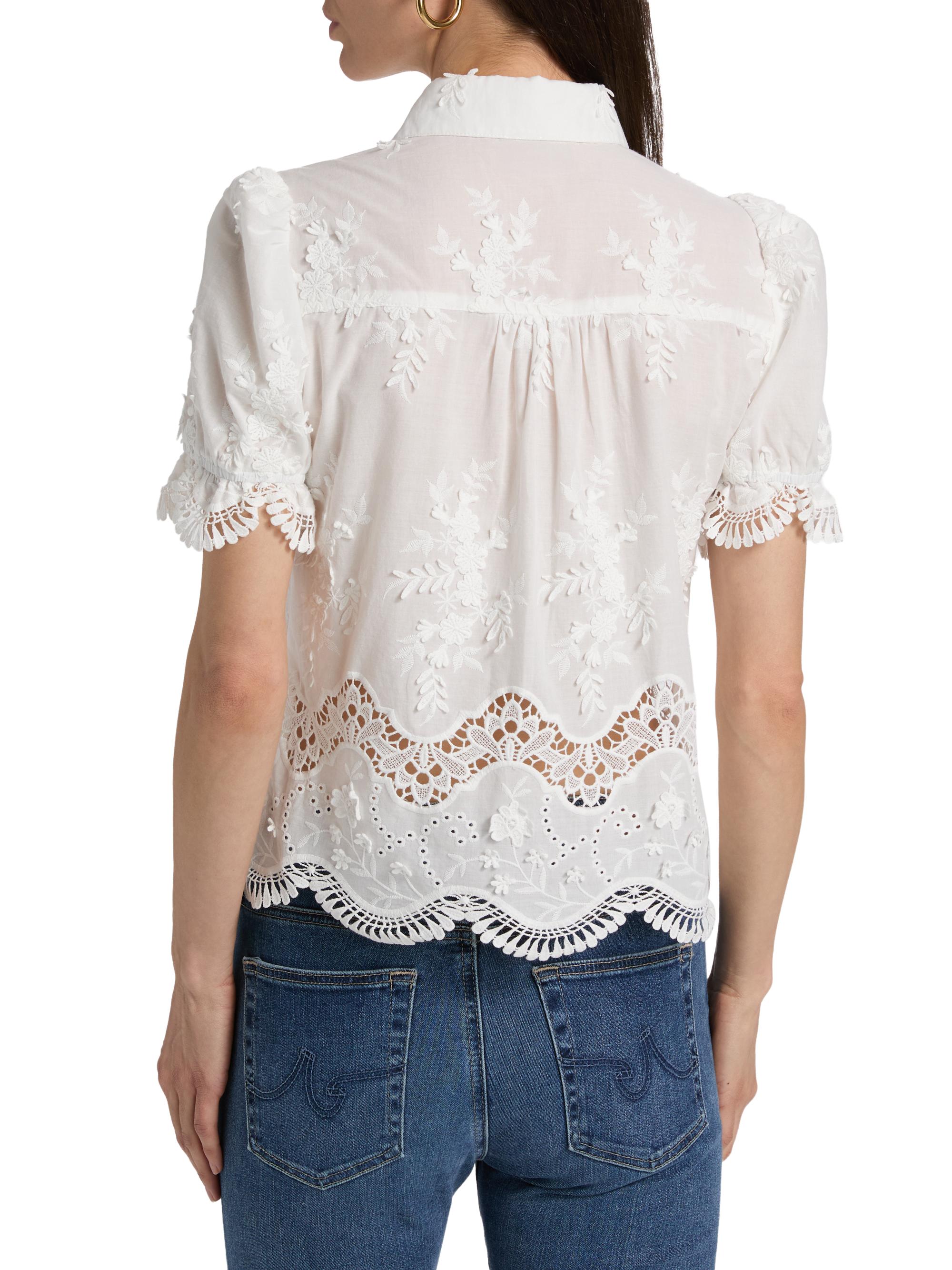 Generation Love Women's Mina 3D Voile Top - White | Thumbnail 5