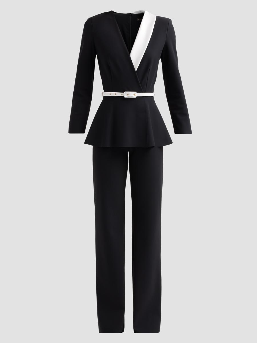 Chiara Boni La Petite Robe Women's Hollis Mix Media Peplum Jumpsuit In Multi