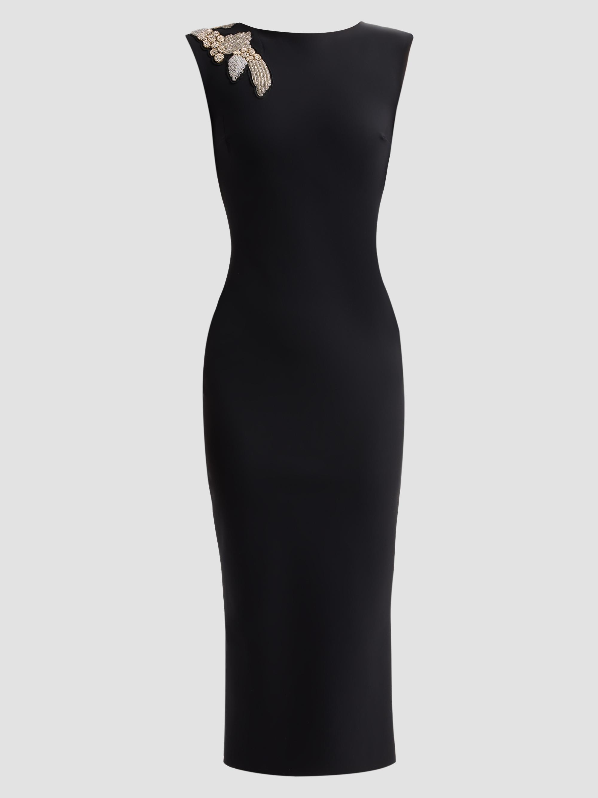 Chiara Boni La Petite Robe Women's Doradus Beaded Sheath Midi Dress - Black