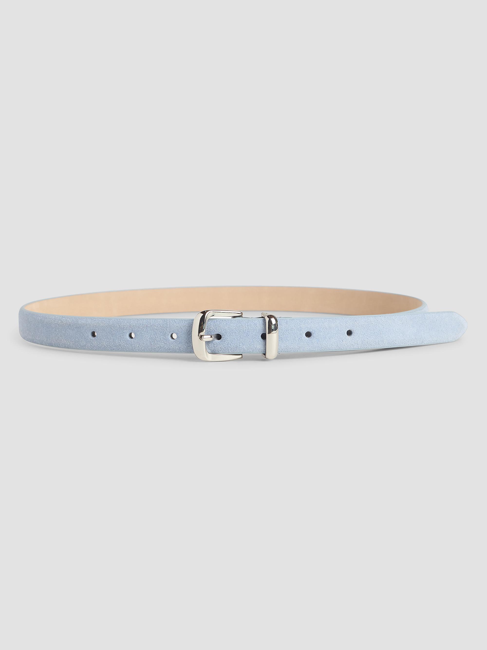 Favorite Daughter Women's The Dottie Suede Belt - Soft Blue Polished | Thumbnail 4