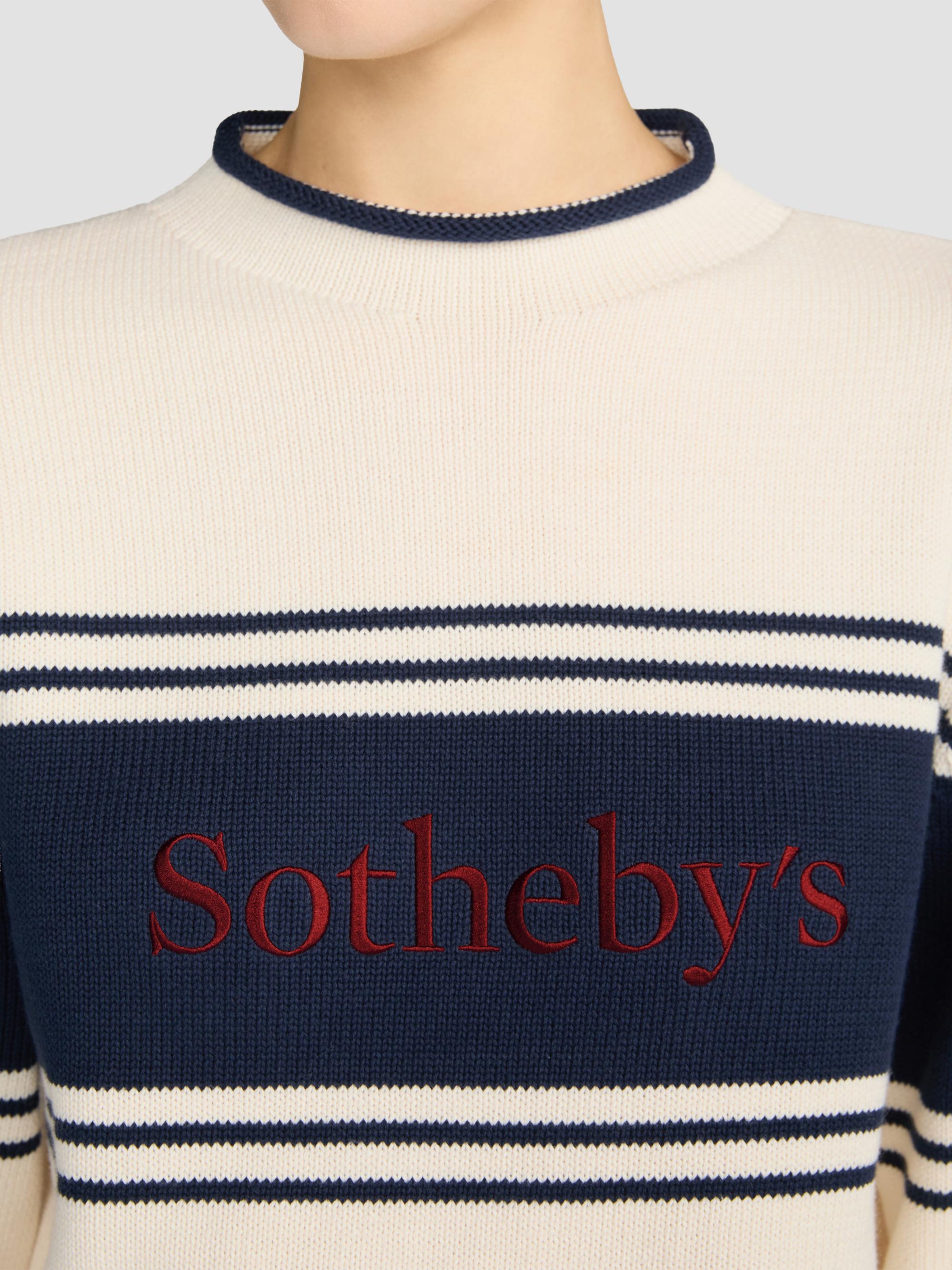 FRAME Women's  X Sotheby's Rolled Cotton Sweater - Cream Multi | Thumbnail 5
