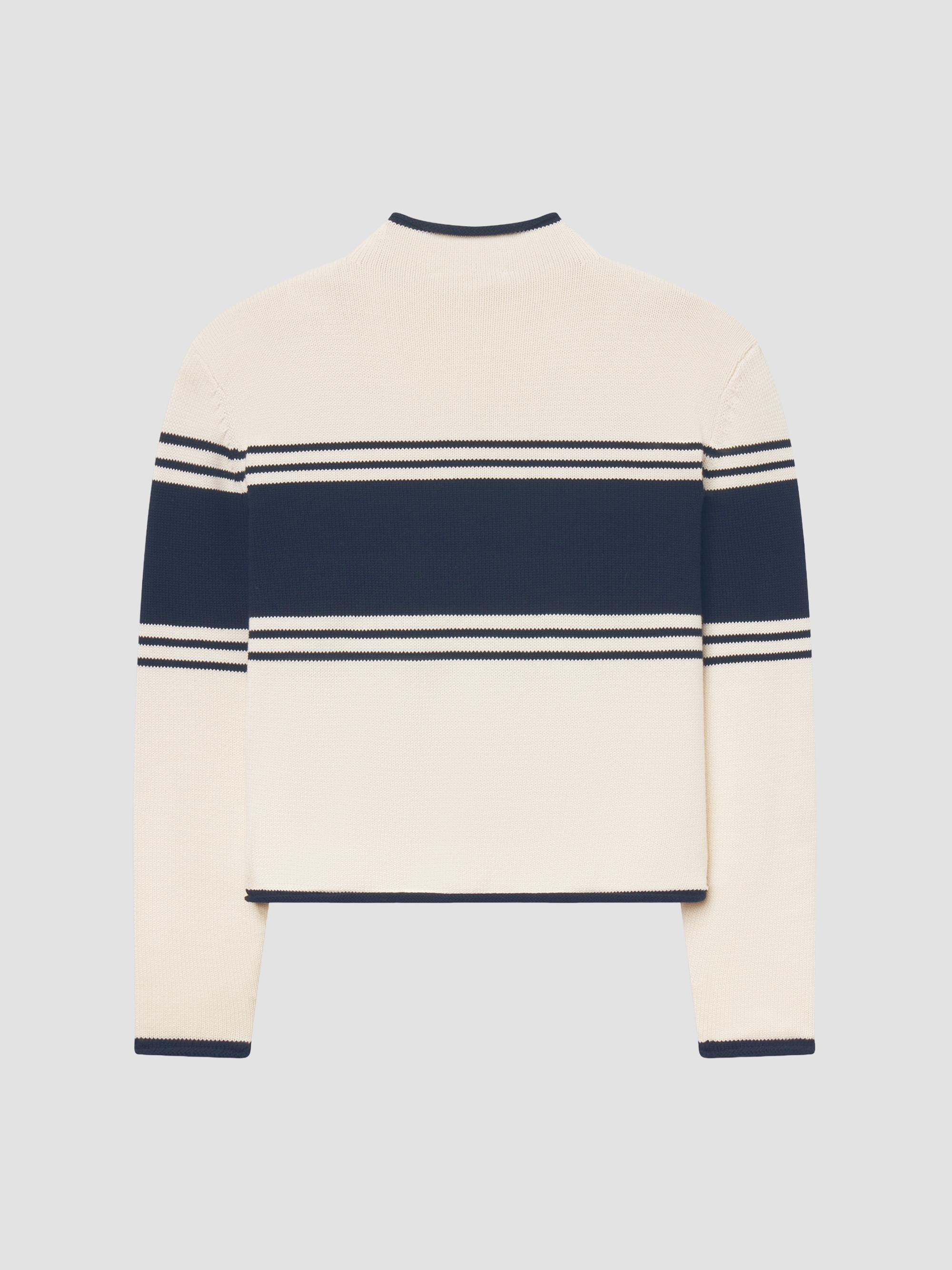 FRAME Women's  X Sotheby's Rolled Cotton Sweater - Cream Multi | Thumbnail 8