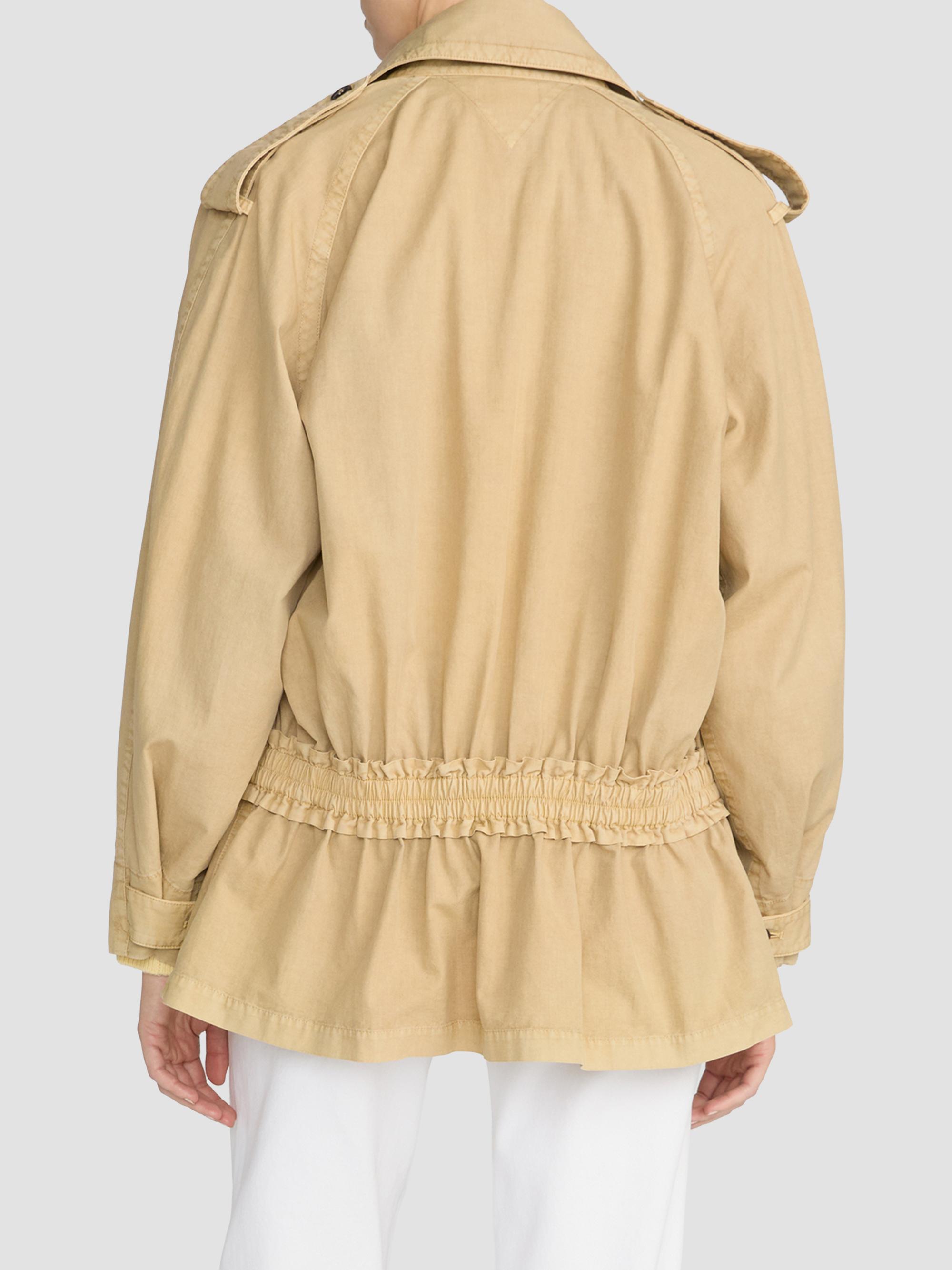 FRAME Women's  X Sotheby's Cotton Short Trench Coat - Khaki | Thumbnail 3