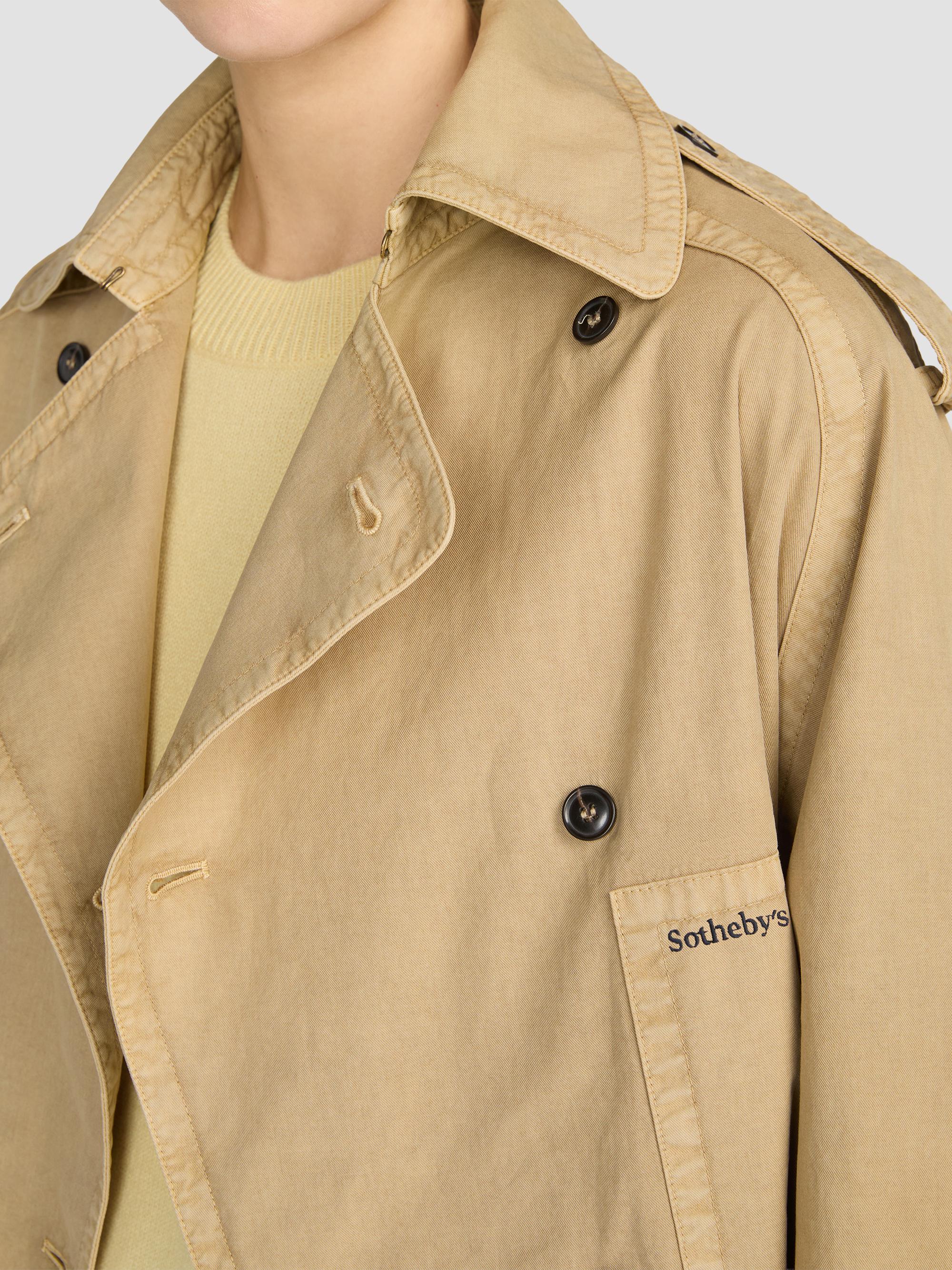 FRAME Women's  X Sotheby's Cotton Short Trench Coat - Khaki | Thumbnail 5