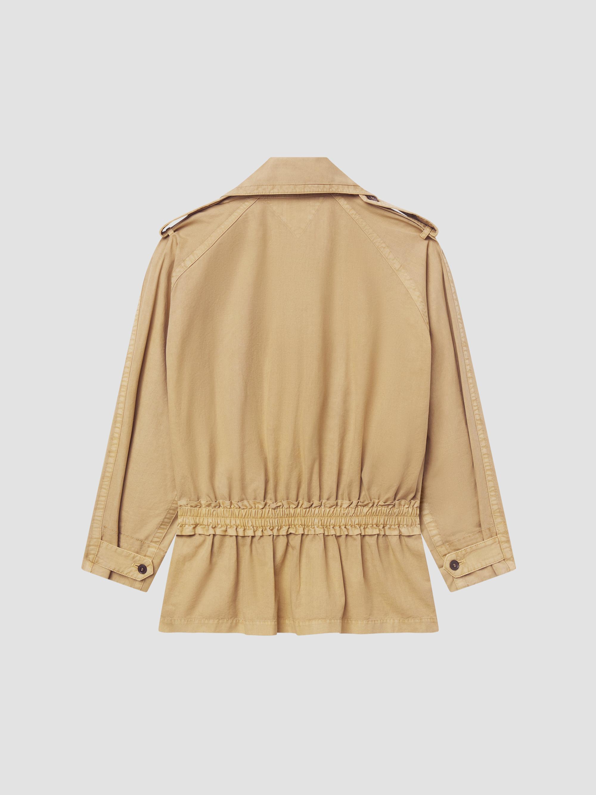 FRAME Women's  X Sotheby's Cotton Short Trench Coat - Khaki | Thumbnail 8