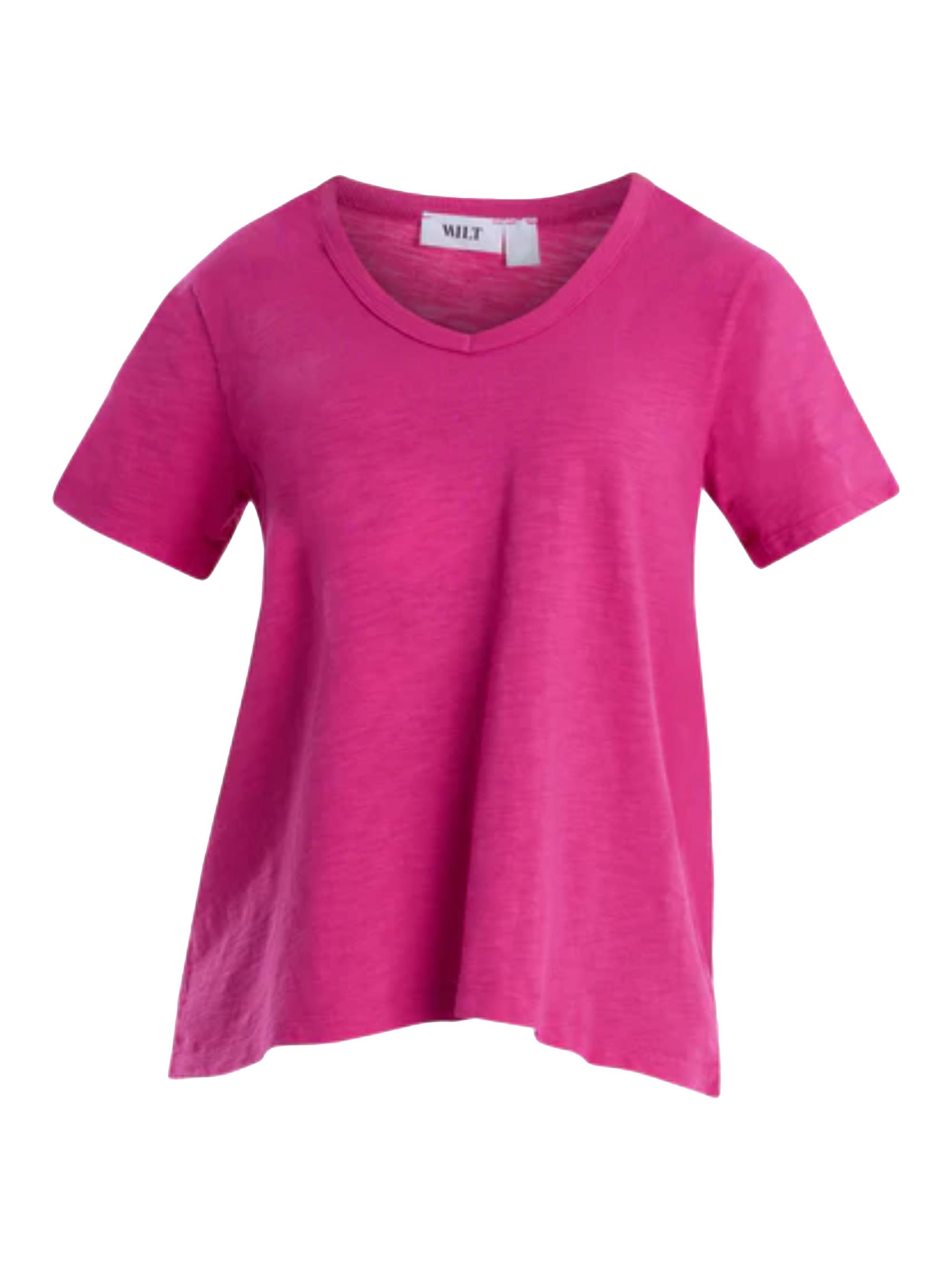 Wilt Women's Sexy Deep V-Neck Ruched Sleeve T-Shirt - White