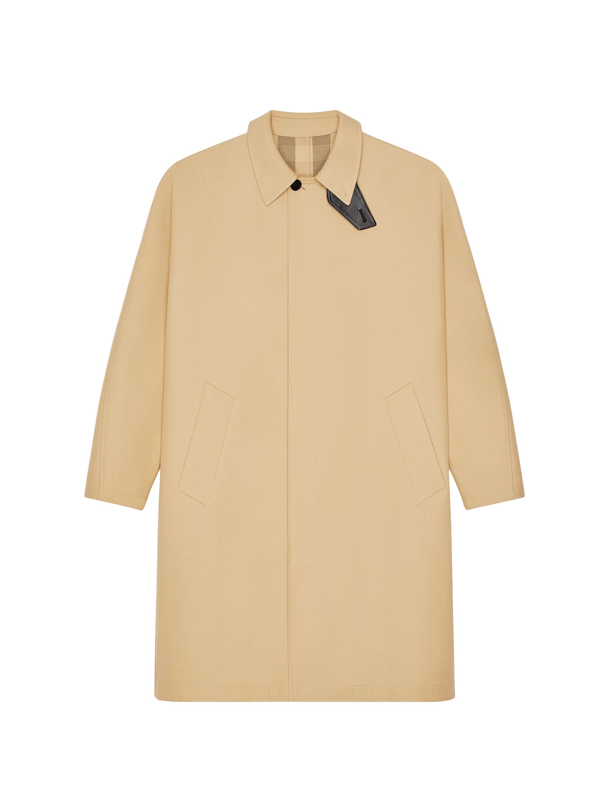 Givenchy Men's Car Coat in Cotton with Checked Reverse - Beige
