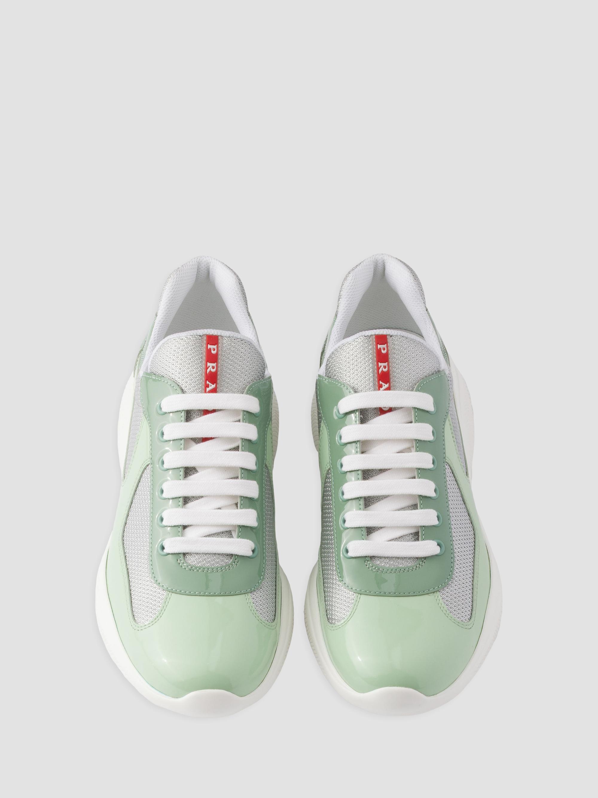PRADA プラダ ジャージ グリーン/ホワイト Prada Patent Leather and Technical Fabric America's Cup Sneakers