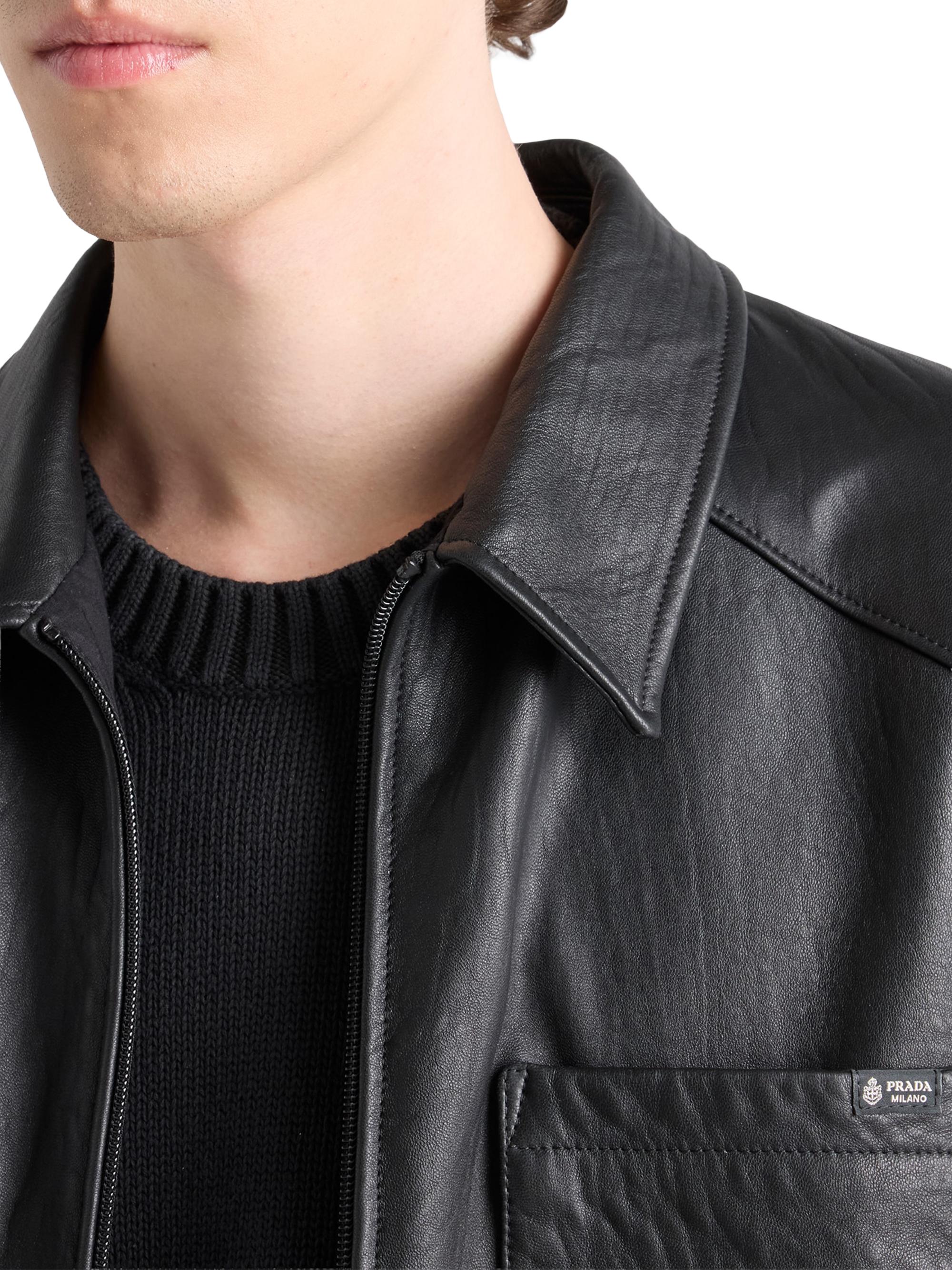 Prada Men's Nappa Leather Jacket - Black | Thumbnail 6