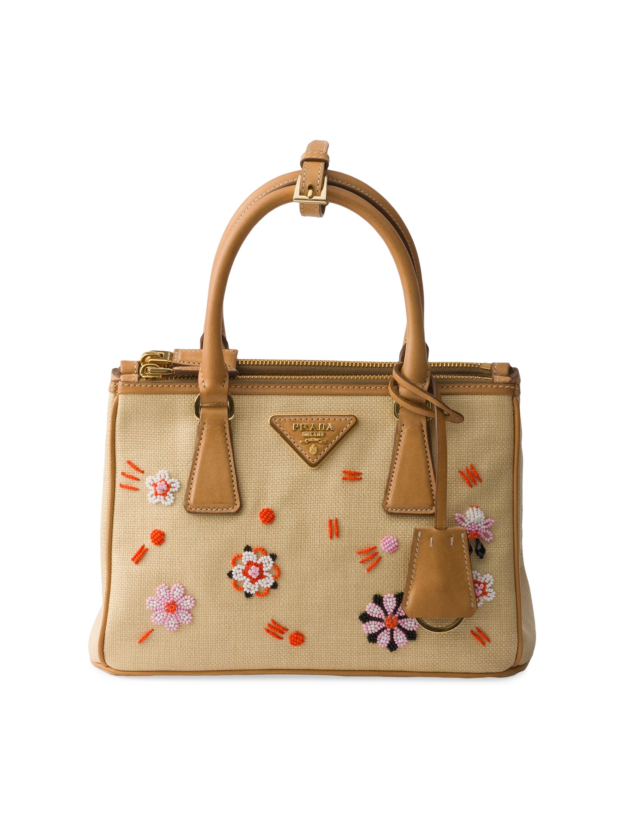Prada Jardinière Cotton Canvas Mini Top Handle Bag | Saks Fifth Avenue