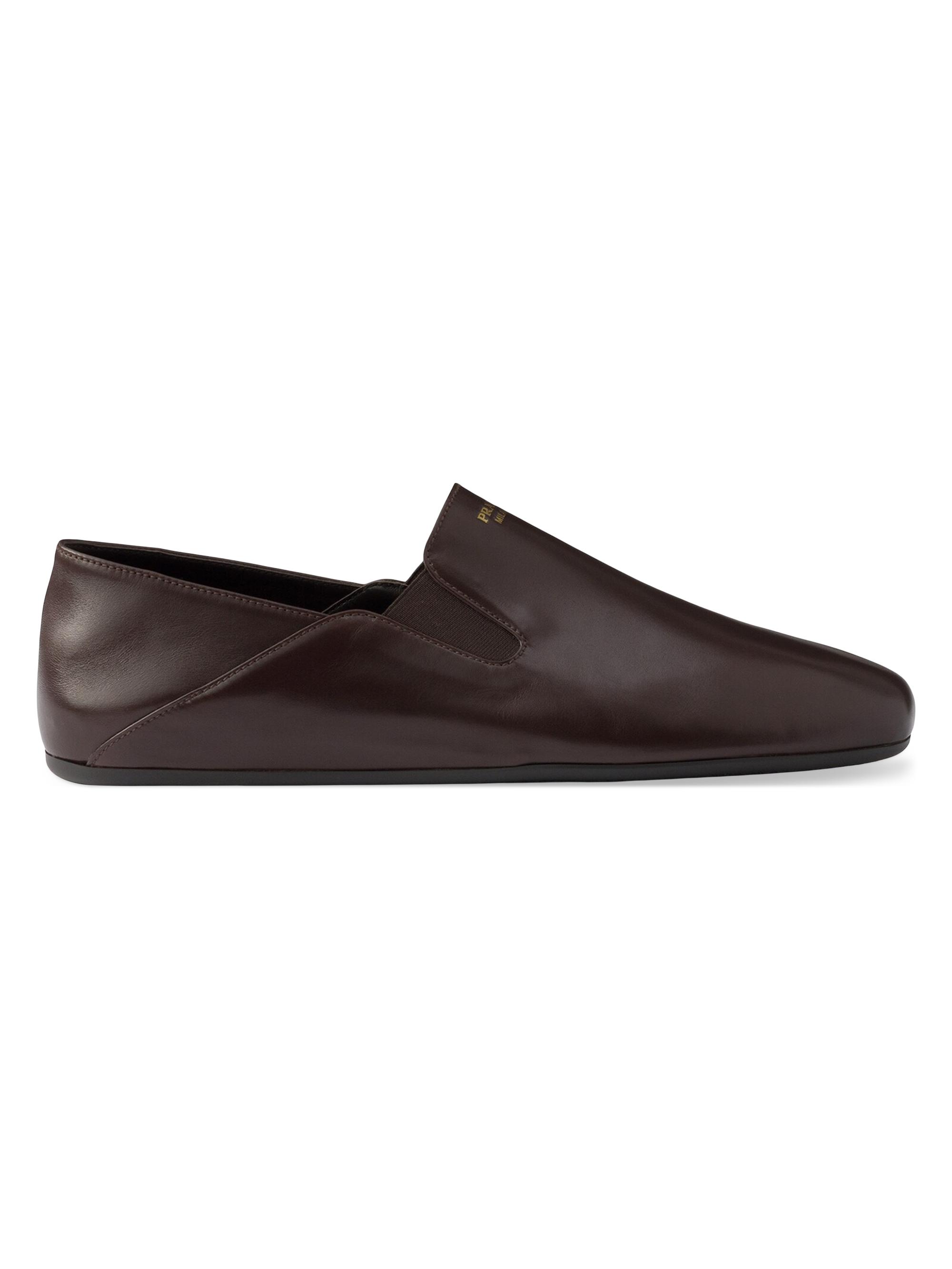 Prada Men's Leather Loafers - Brown